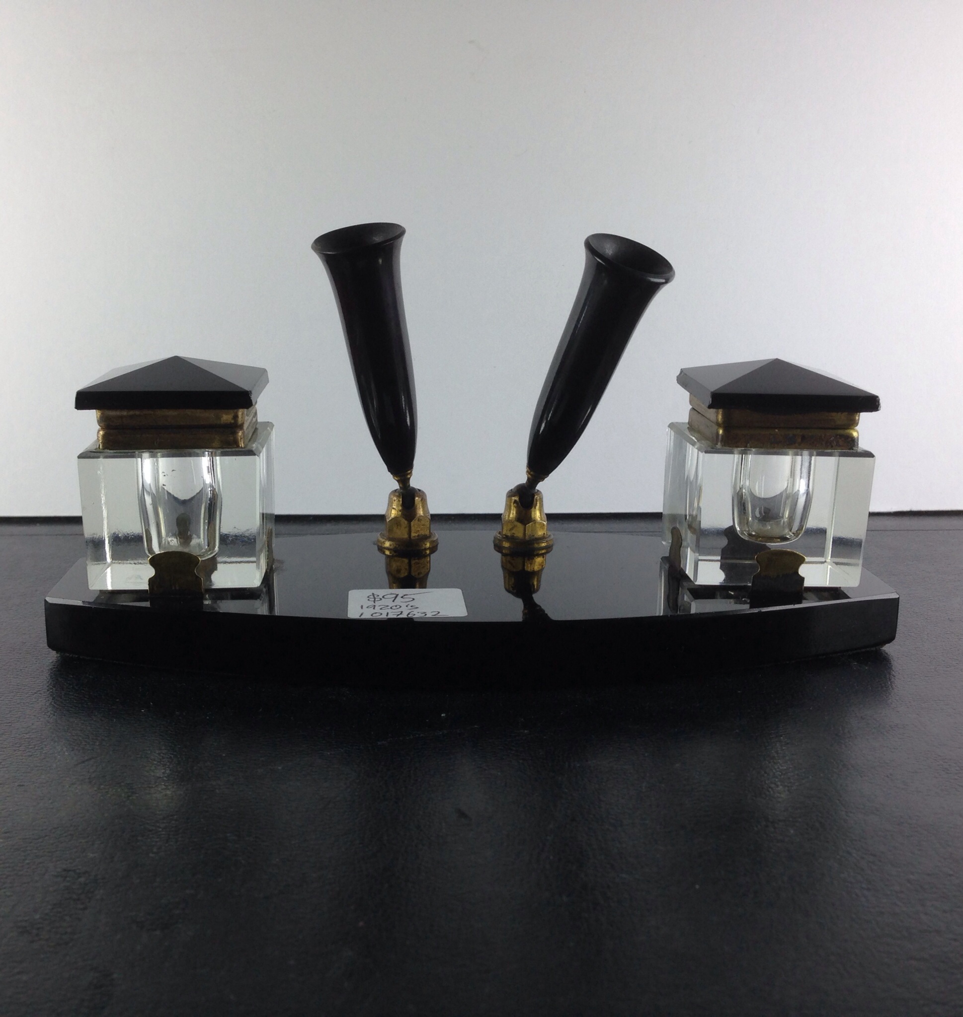 Art Deco Desk Set Bakerlite Glass C 1925