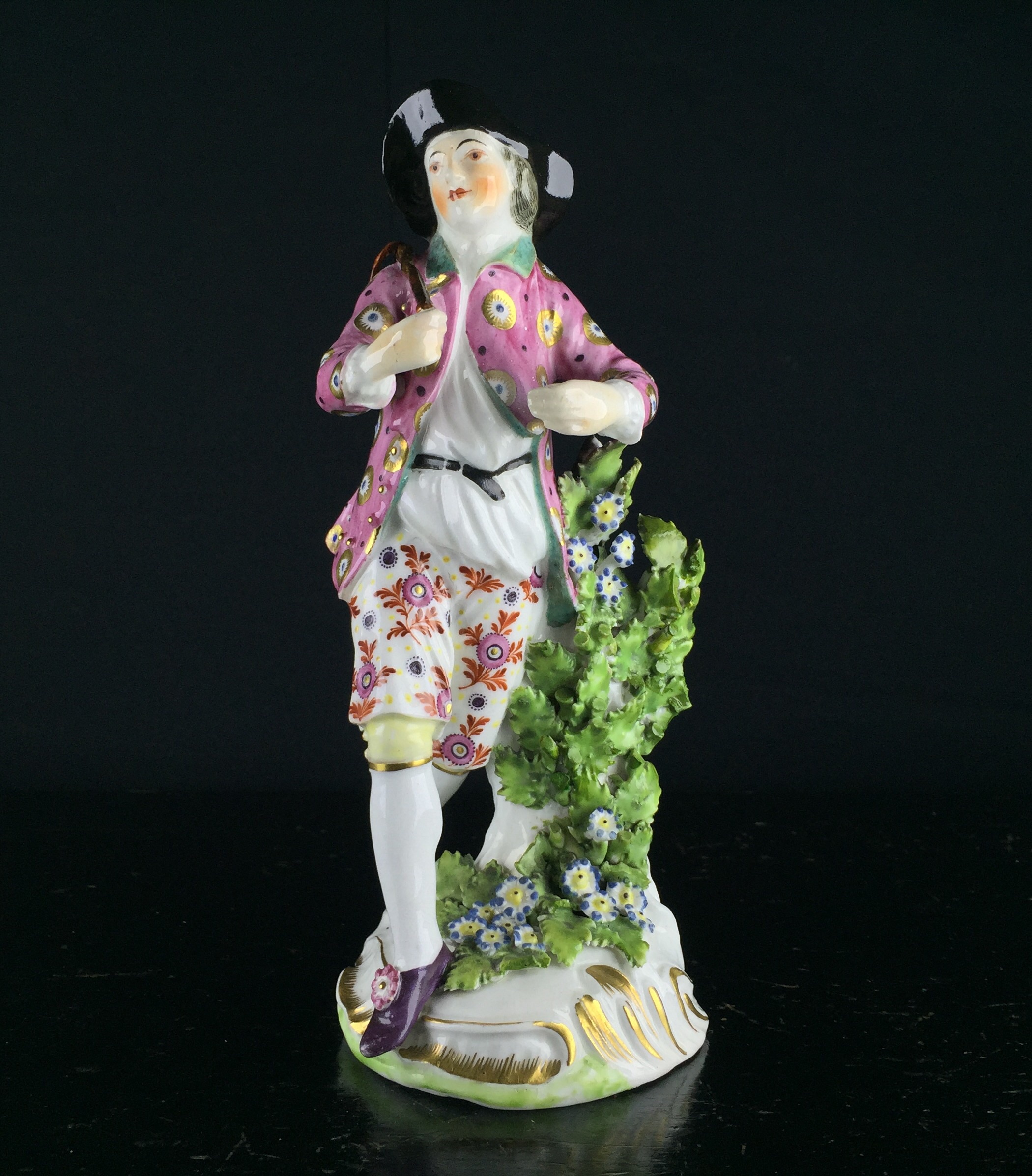 Derby figure, a dandy 'Haymaker', c. 1770-0