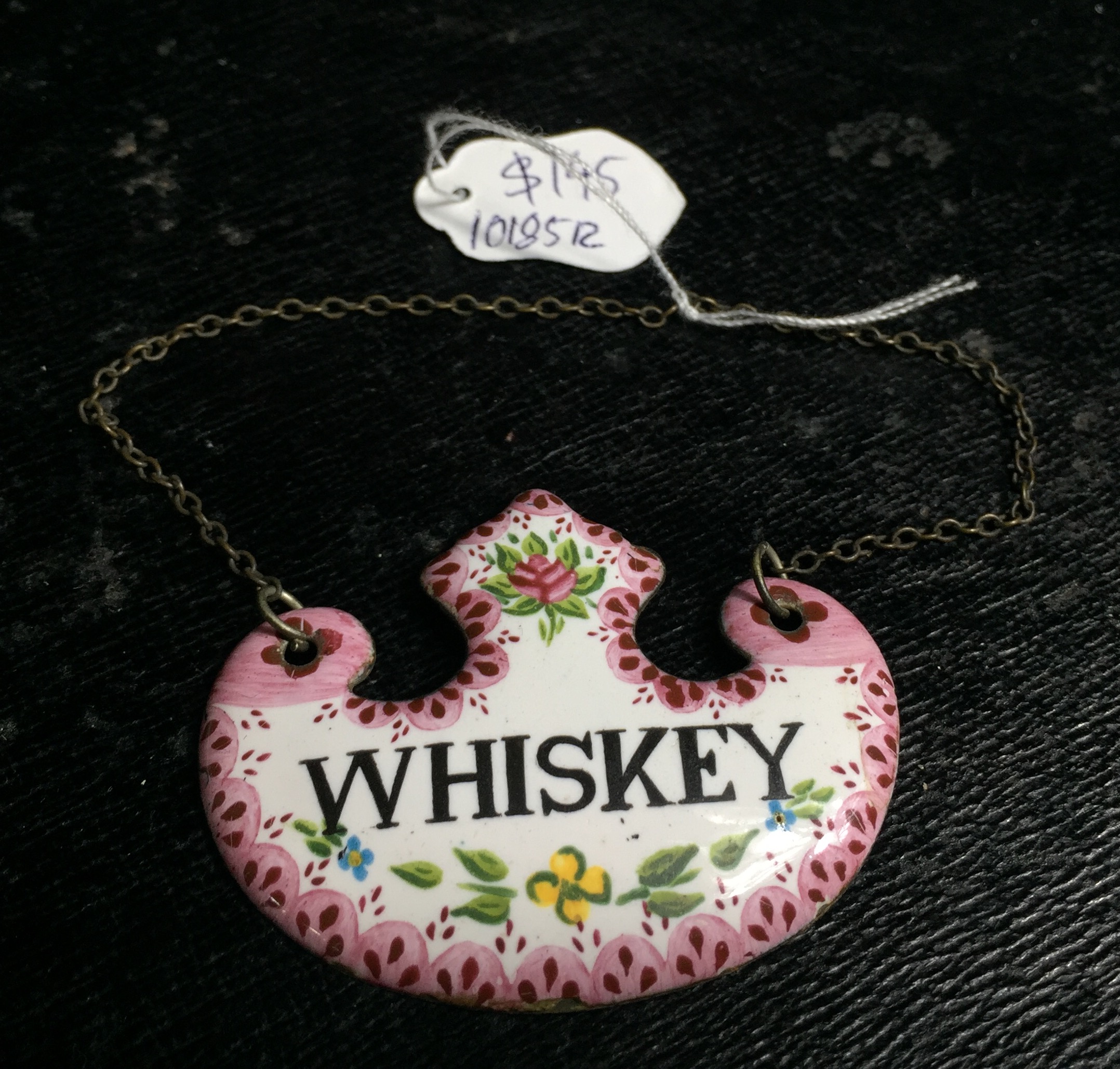 Enamel `Whiskey` decanter label, 19th century | Moorabool Antiques ...