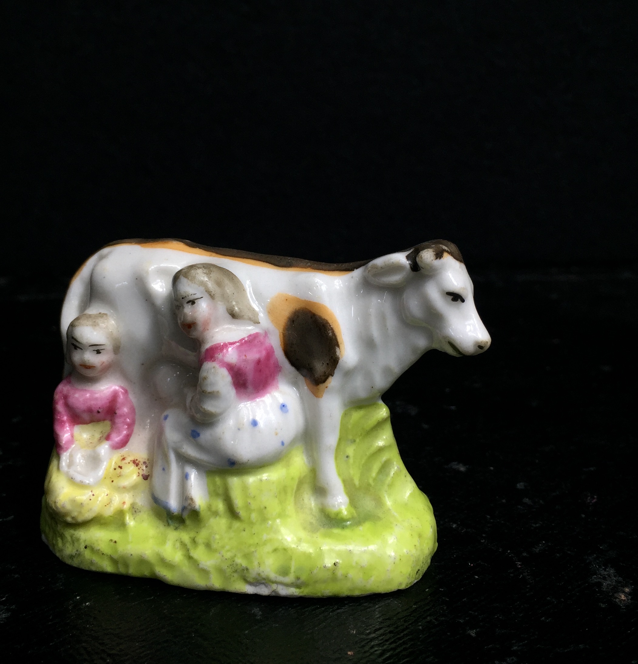 German miniature figure of a cow & milkmaids, c.1880 | Moorabool ...