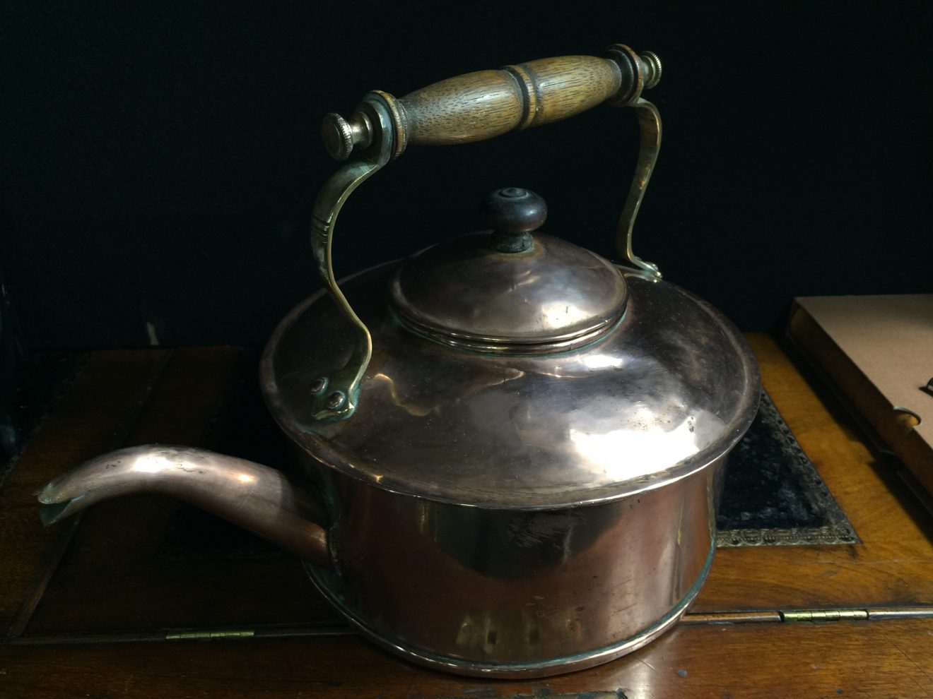 Large copper kettle, probably for a ship, 19th century Moorabool