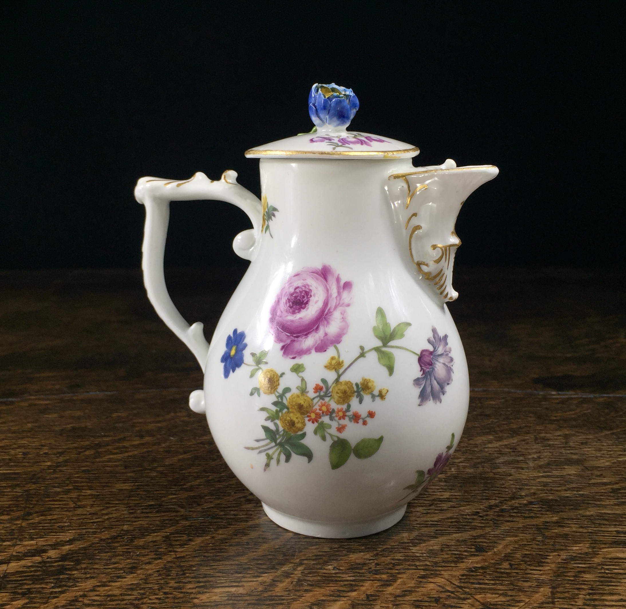 Meissen covered milk jug, deutscheblumen flowers, c. 1755-0