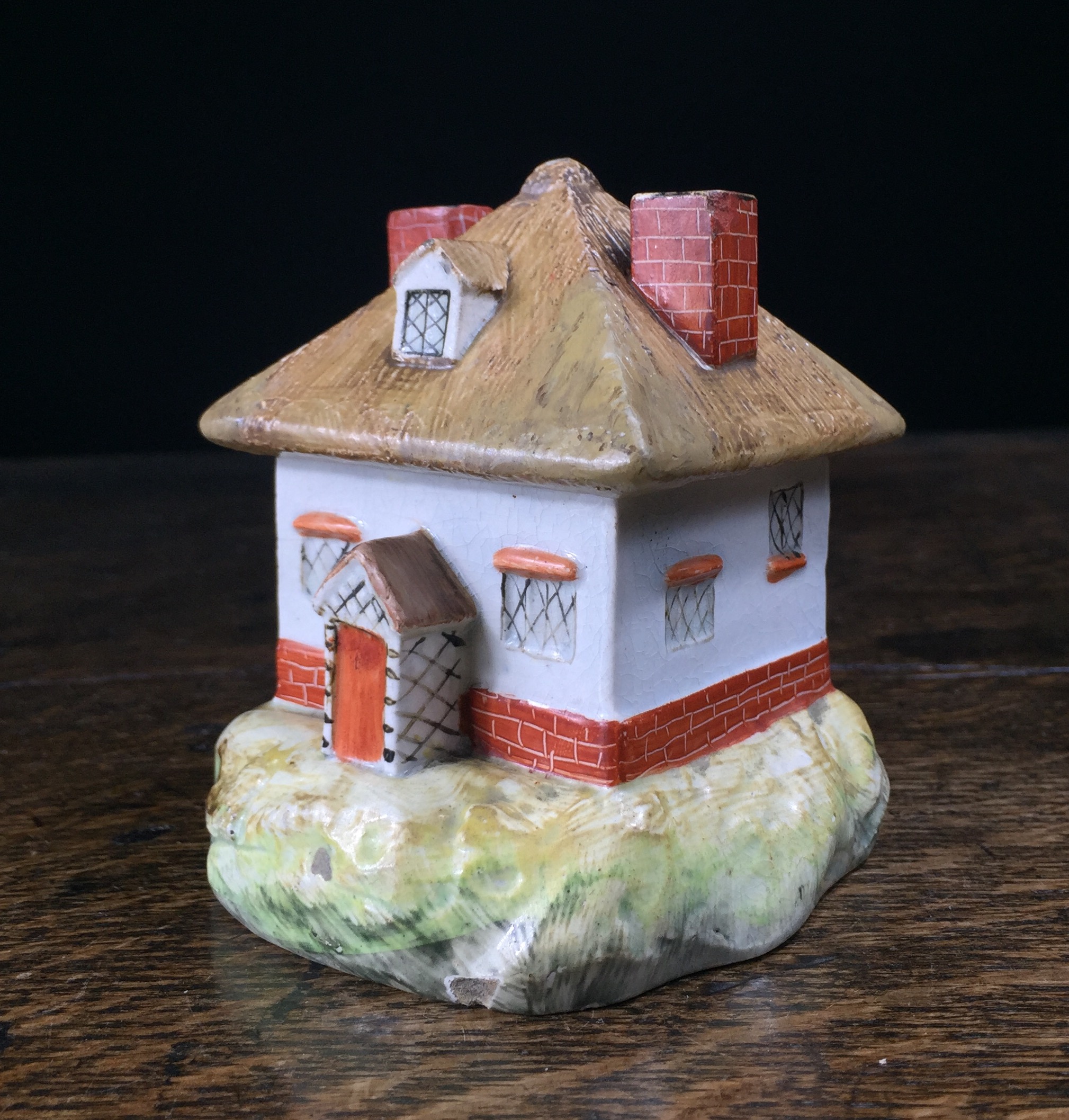 Staffordshire 2-part Cottage pastille burner, c. 1825-0