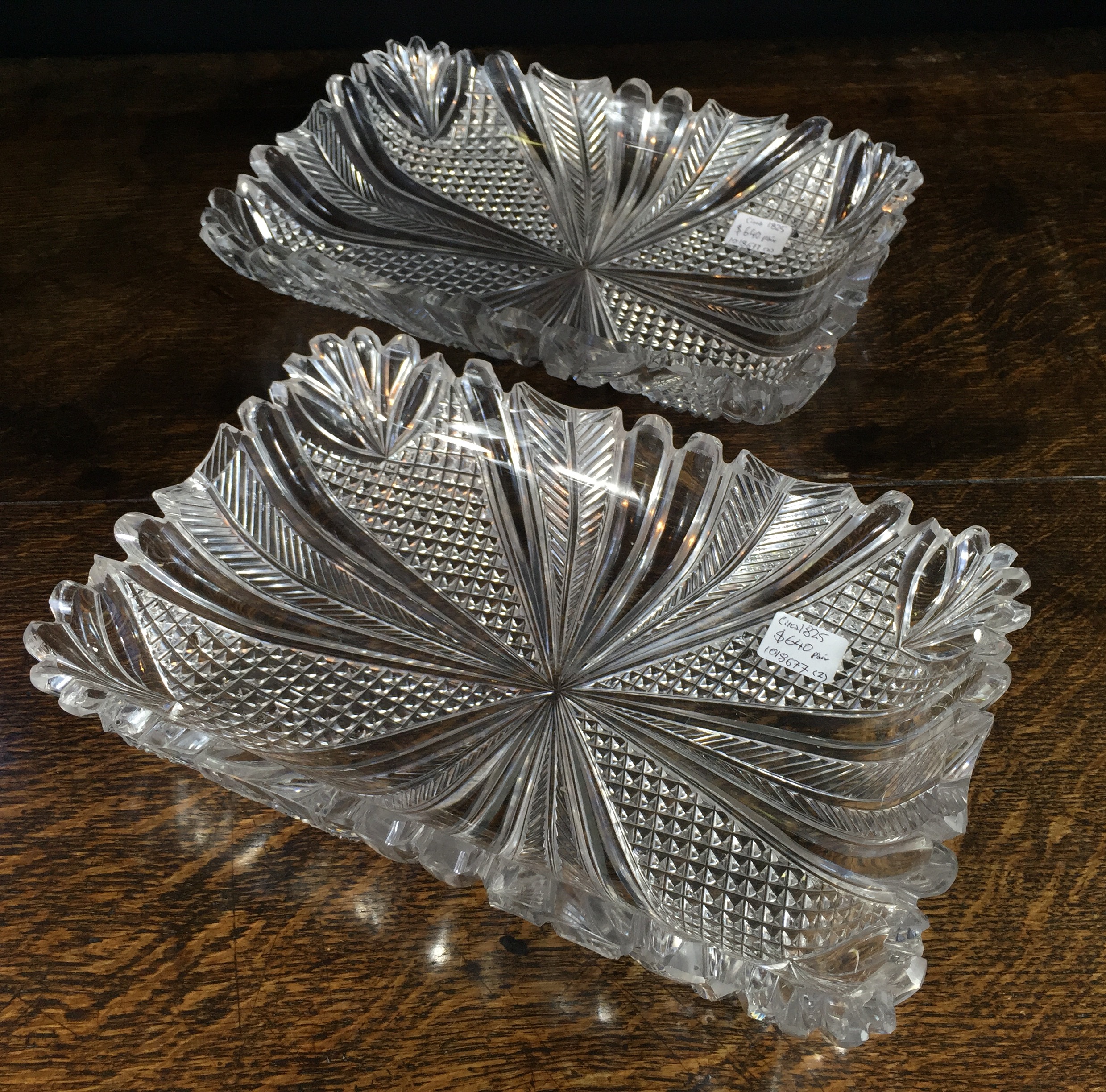 Pair of Regency quality cut glass dishes, circa 1825 -0