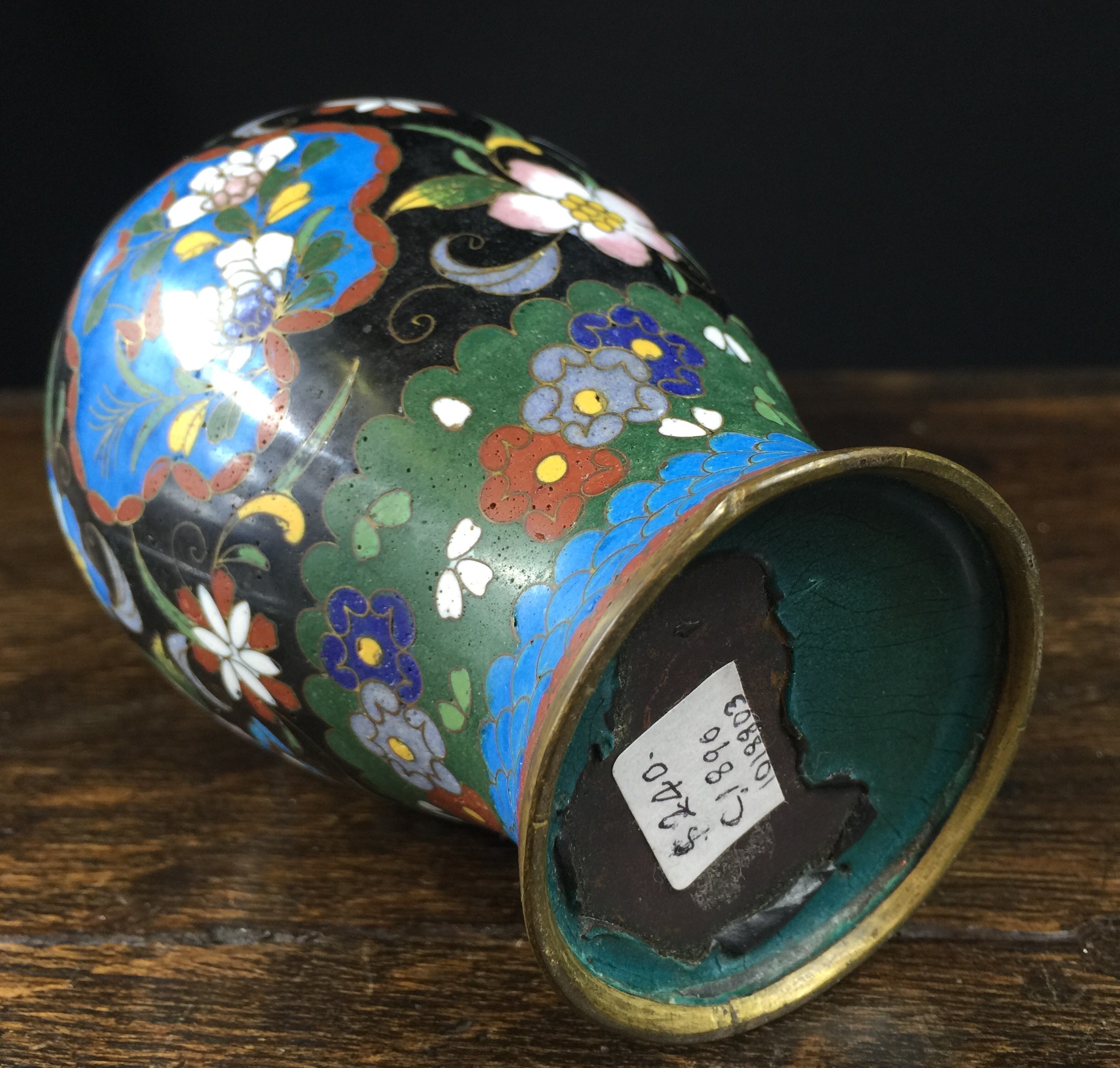 Japanese Cloisonné Vase With Birds And Flowers 19th Century Moorabool Antiques Galleries 8754