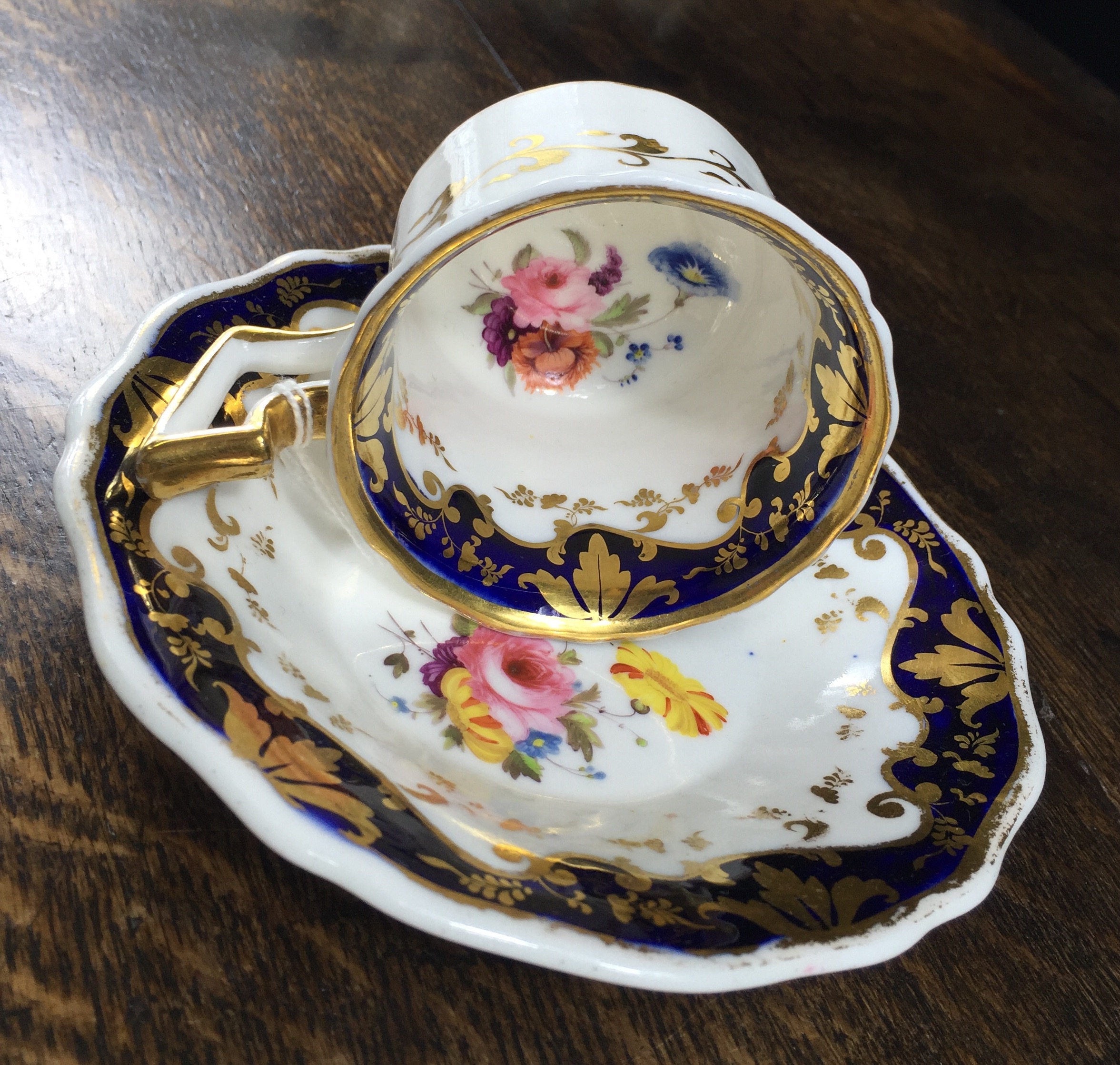 Ridgway cup & saucer, flower sprays, C. 1820 -0