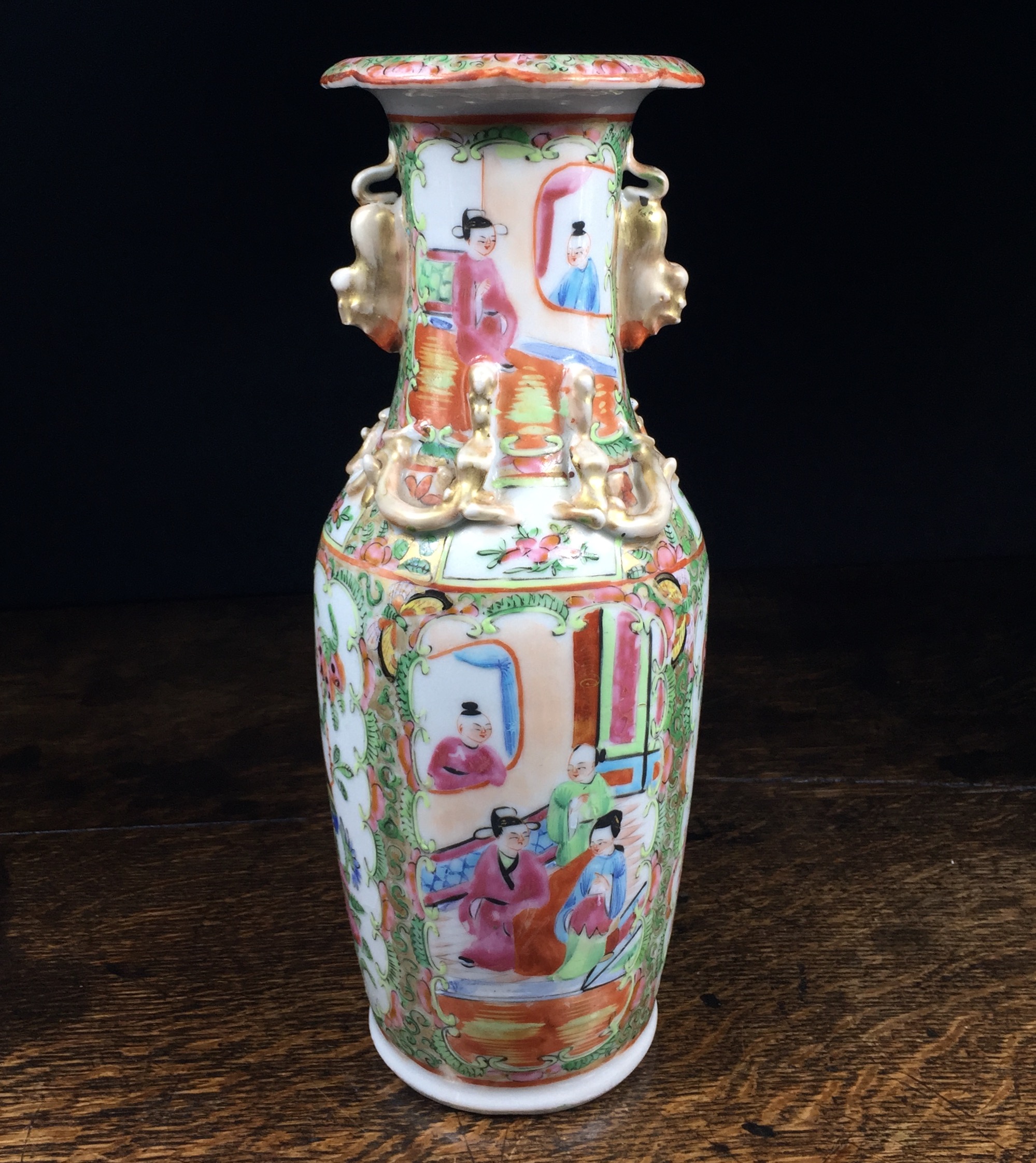 Cantonese vase, with dragon handles, C. 1870 -0