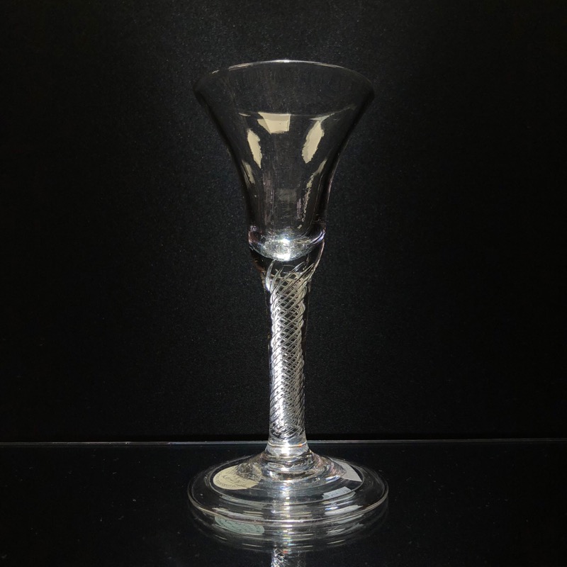 Georgian air twist stem wine glass, circa 1770-0