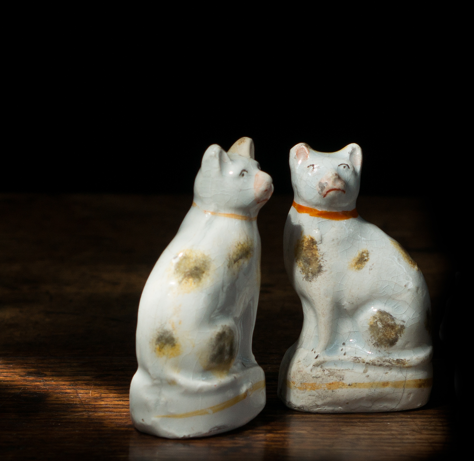 Rare pair of Staffordshire cats, c.1850-0