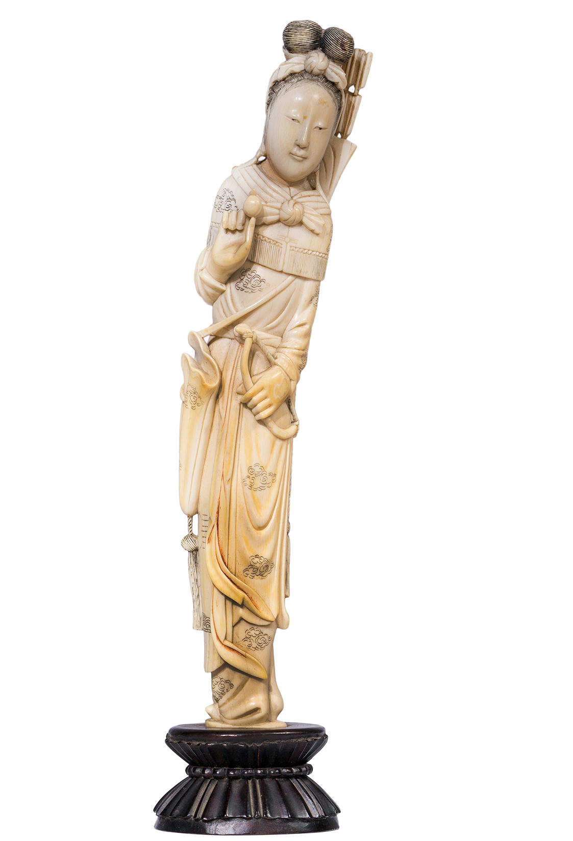 Large Japanese Ivory - archeress , 19th century-0