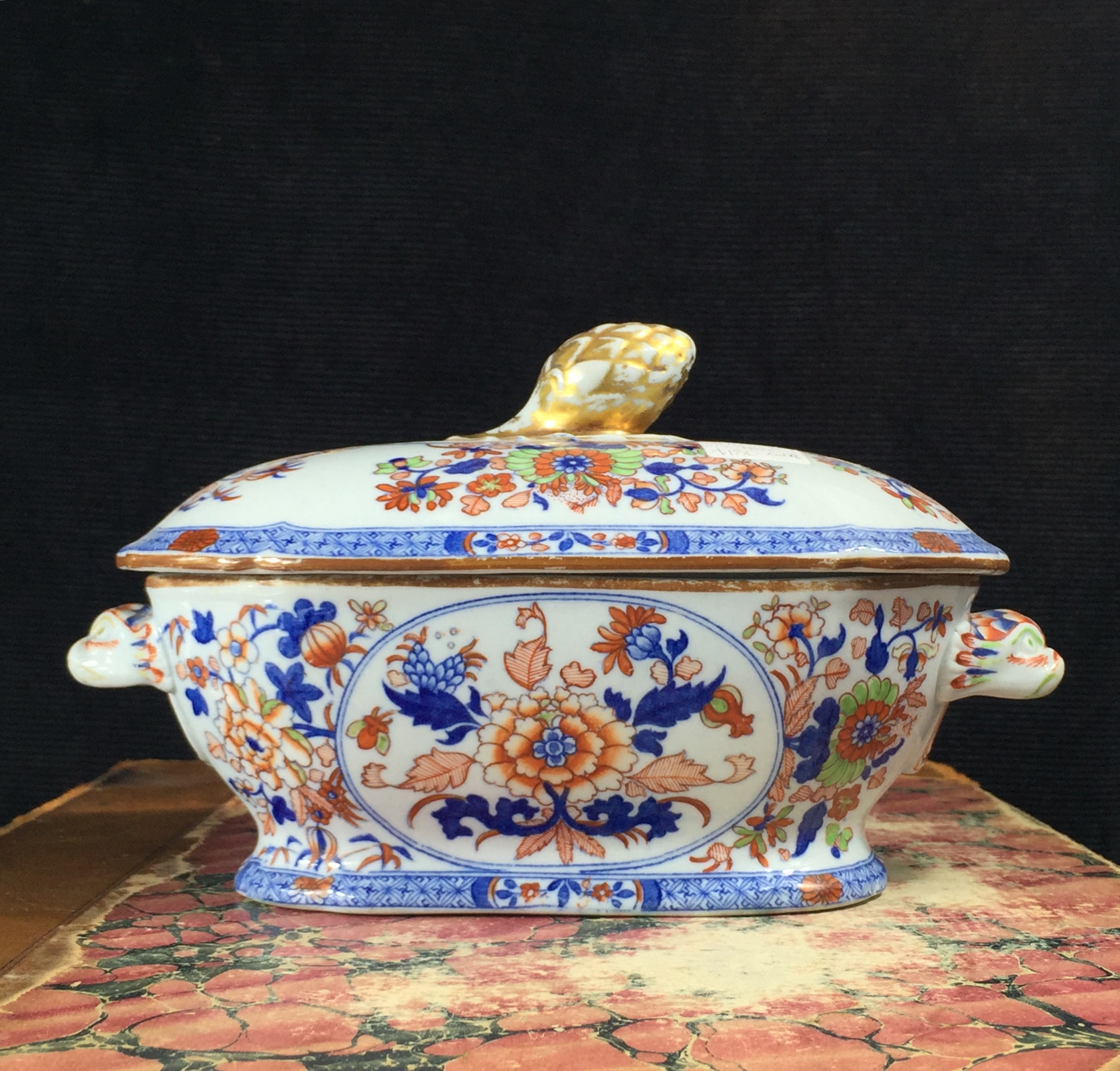 Spode ironstone tureen, pat. 2054, artichoke knop, c. 1820-0