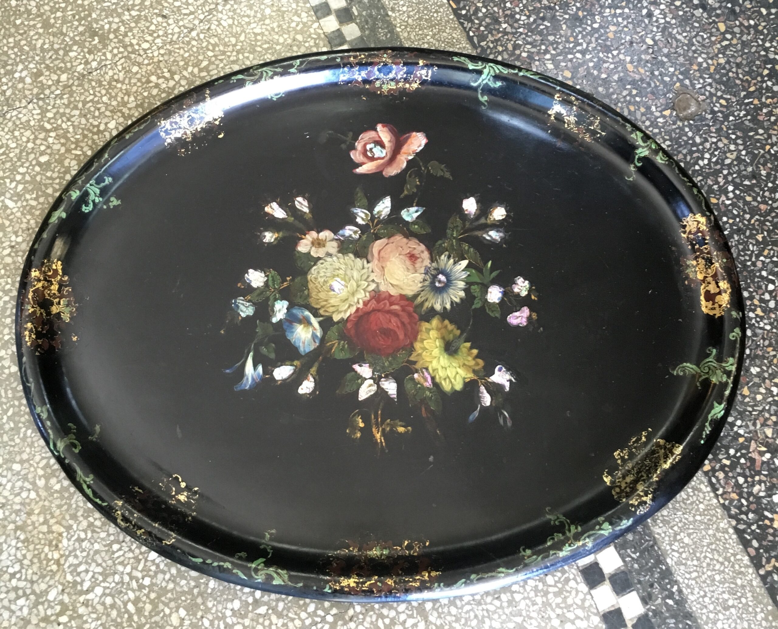 Large Victorian Paper Mache tray, c. 1835-0