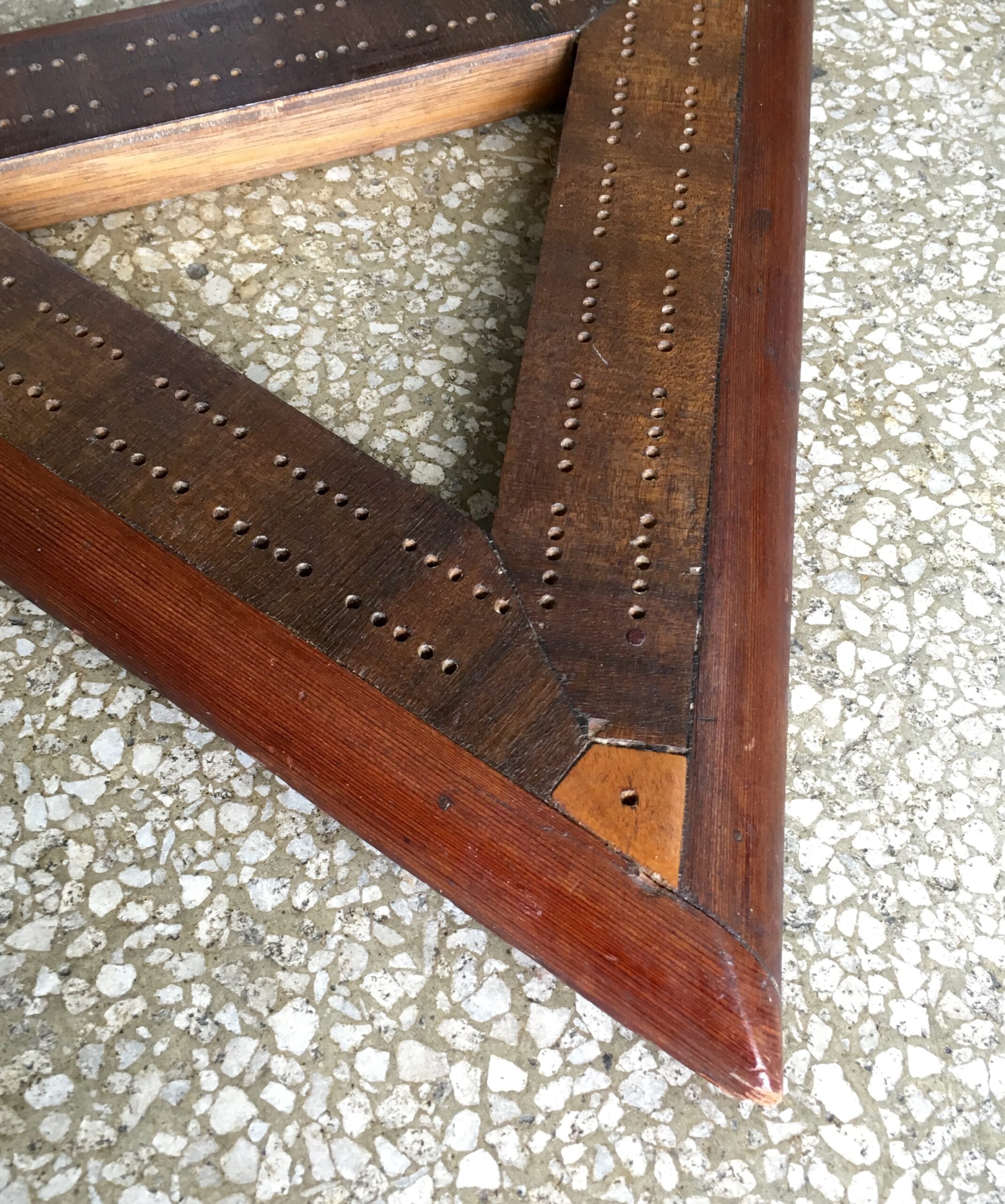 Australian hardwood triangle cribbage board. 19th c.-0