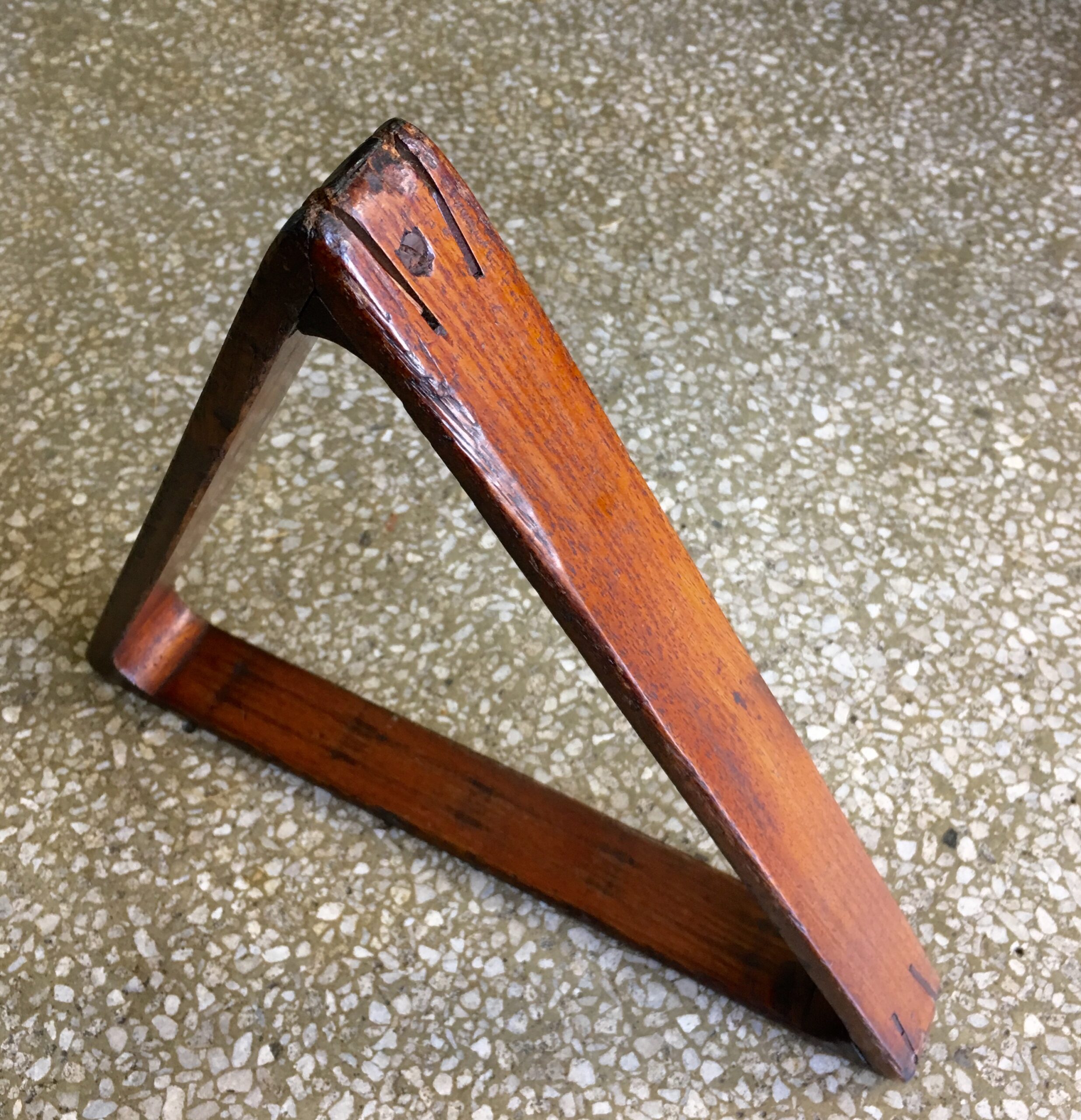 Australian cedar triangle billiards rack. 19th c.-0