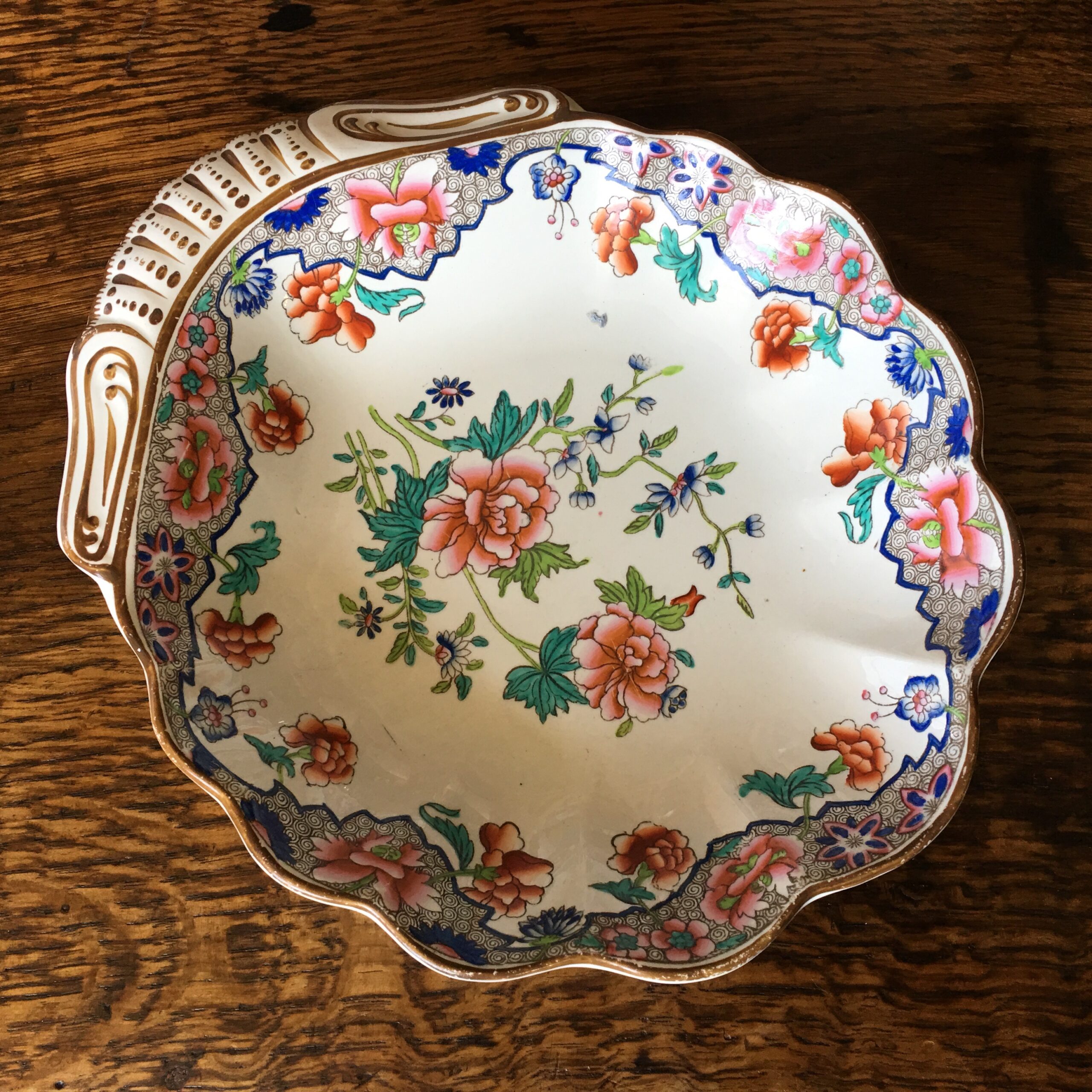 Spode 'Willis' pattern shell shape creamware dish, c.1820 -0