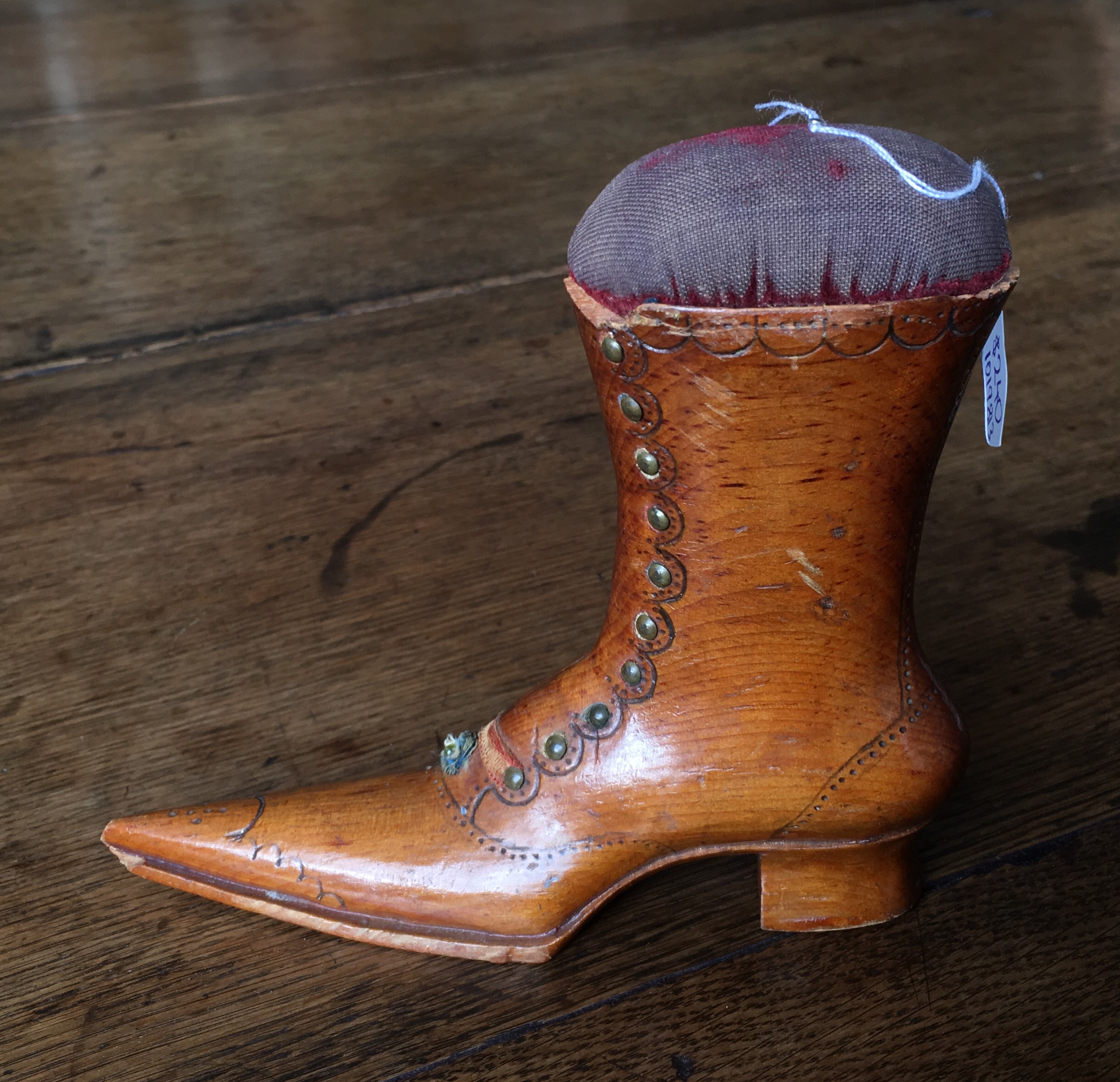 High Victorian Boot pin cushion, circa 1880-0