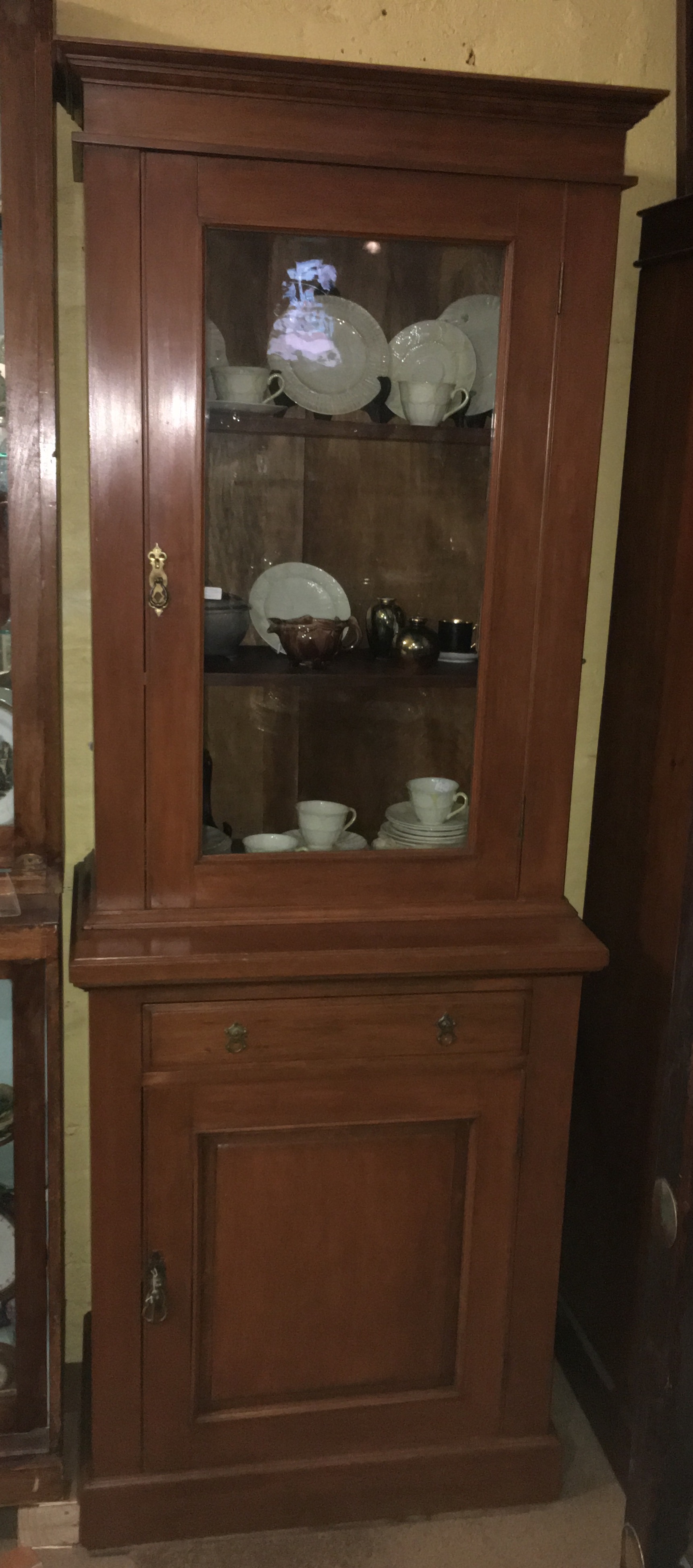 Small Kauri Pine Bookcase With Solid Door Below C 1900
