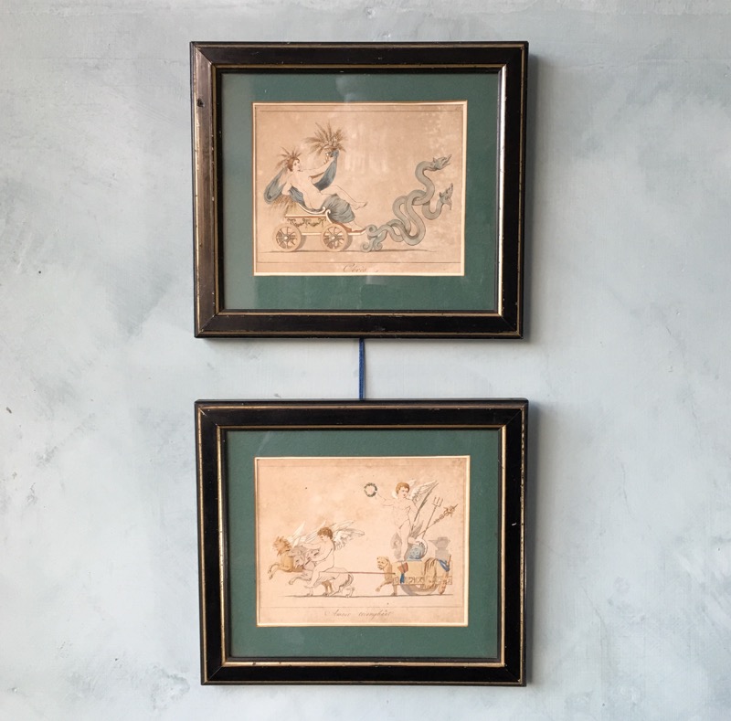 Pair of NeoClassical French prints, Ceres & Amour Triomphant, c.1795 -0