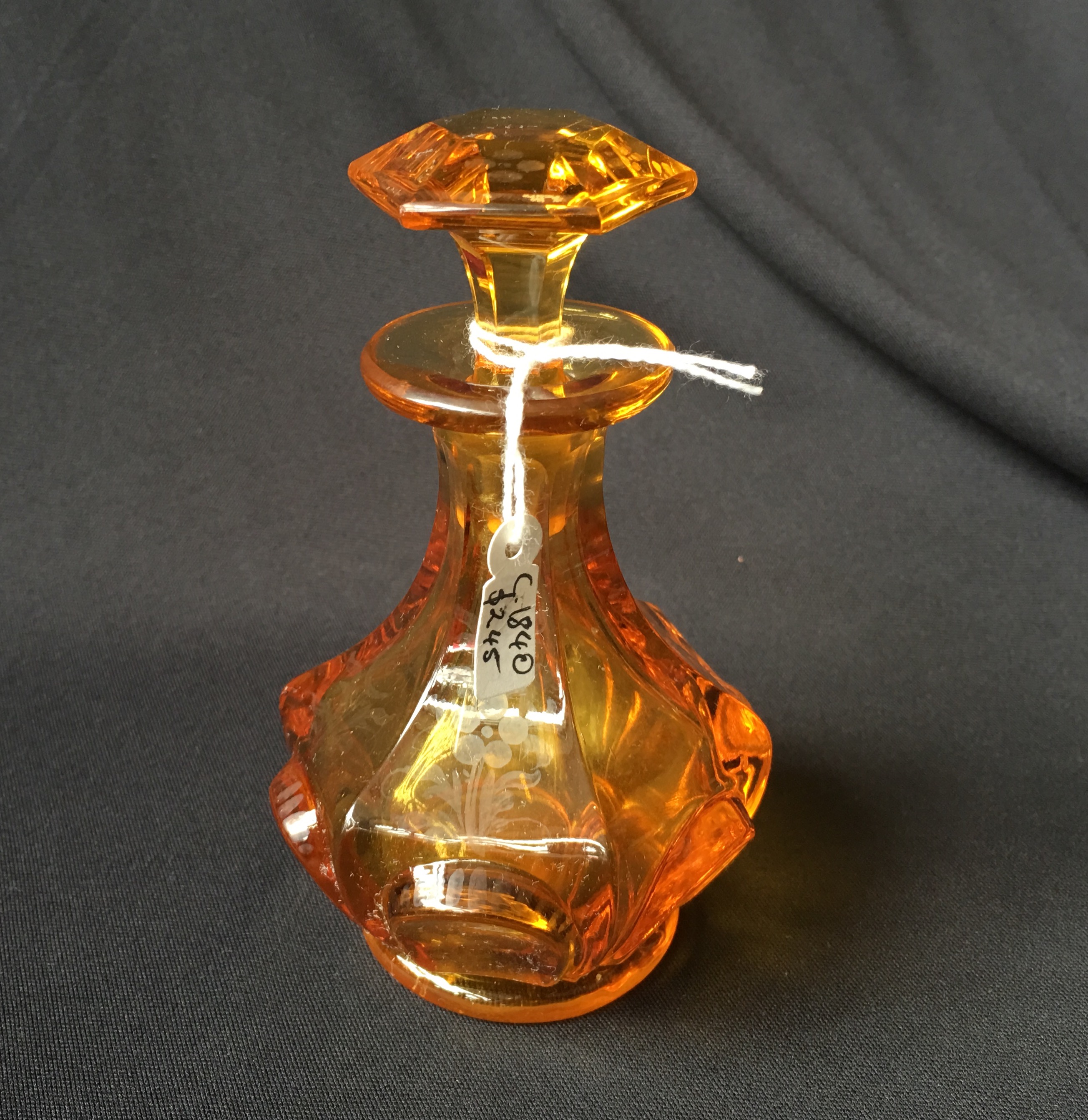 Bohemian amber glass perfume bottle C. 1840 | Moorabool Antiques Galleries