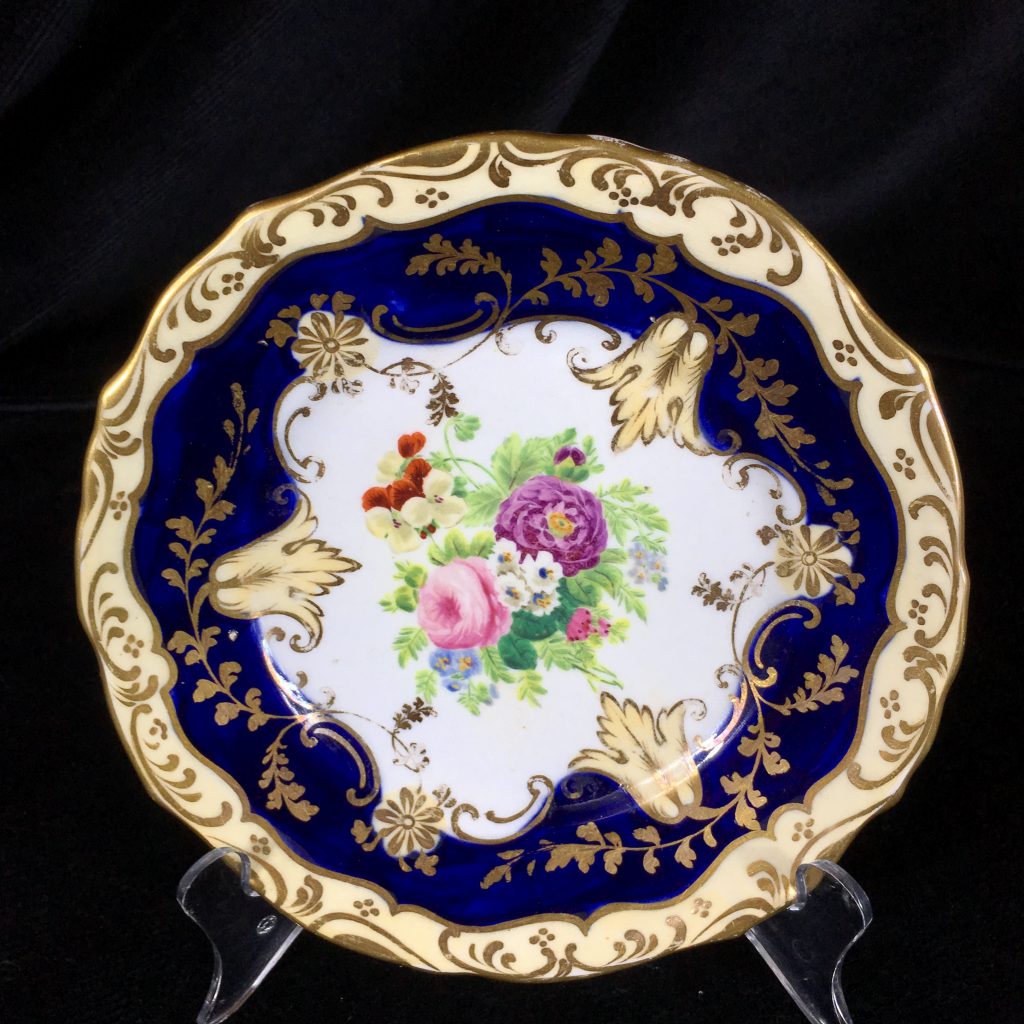 English porcelain plate painted with flowers circa 1860 0 Moorabool