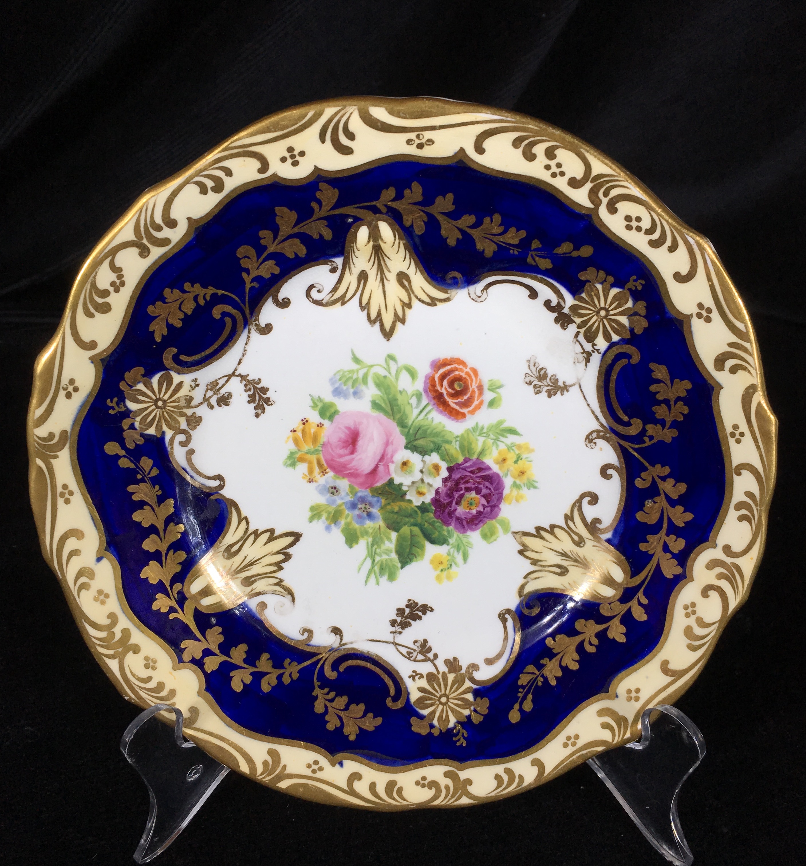 English porcelain plate painted with flowers, c.1860 | Moorabool ...