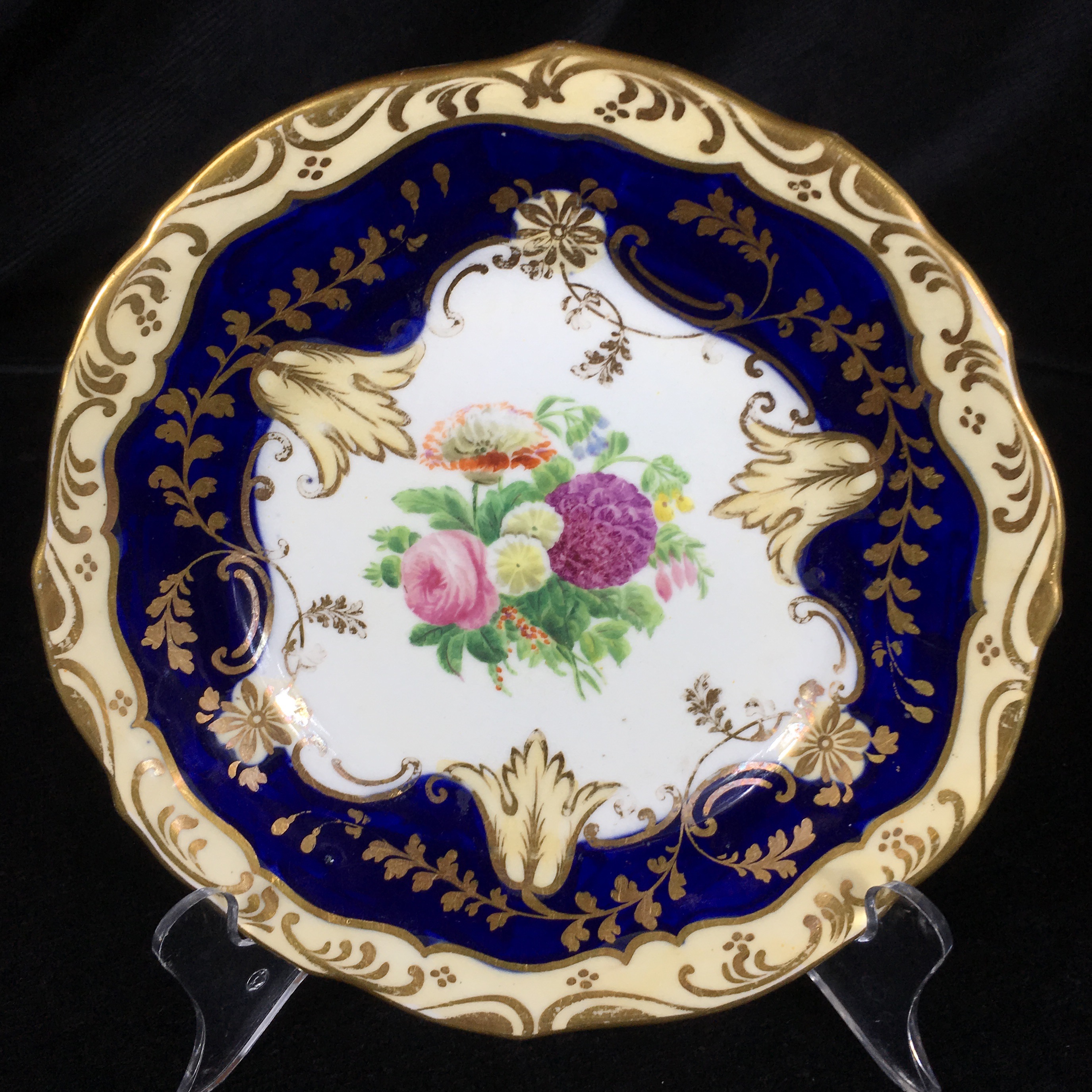 English Porcelain Plate Painted With Flowers C. 1860 – Moorabool 