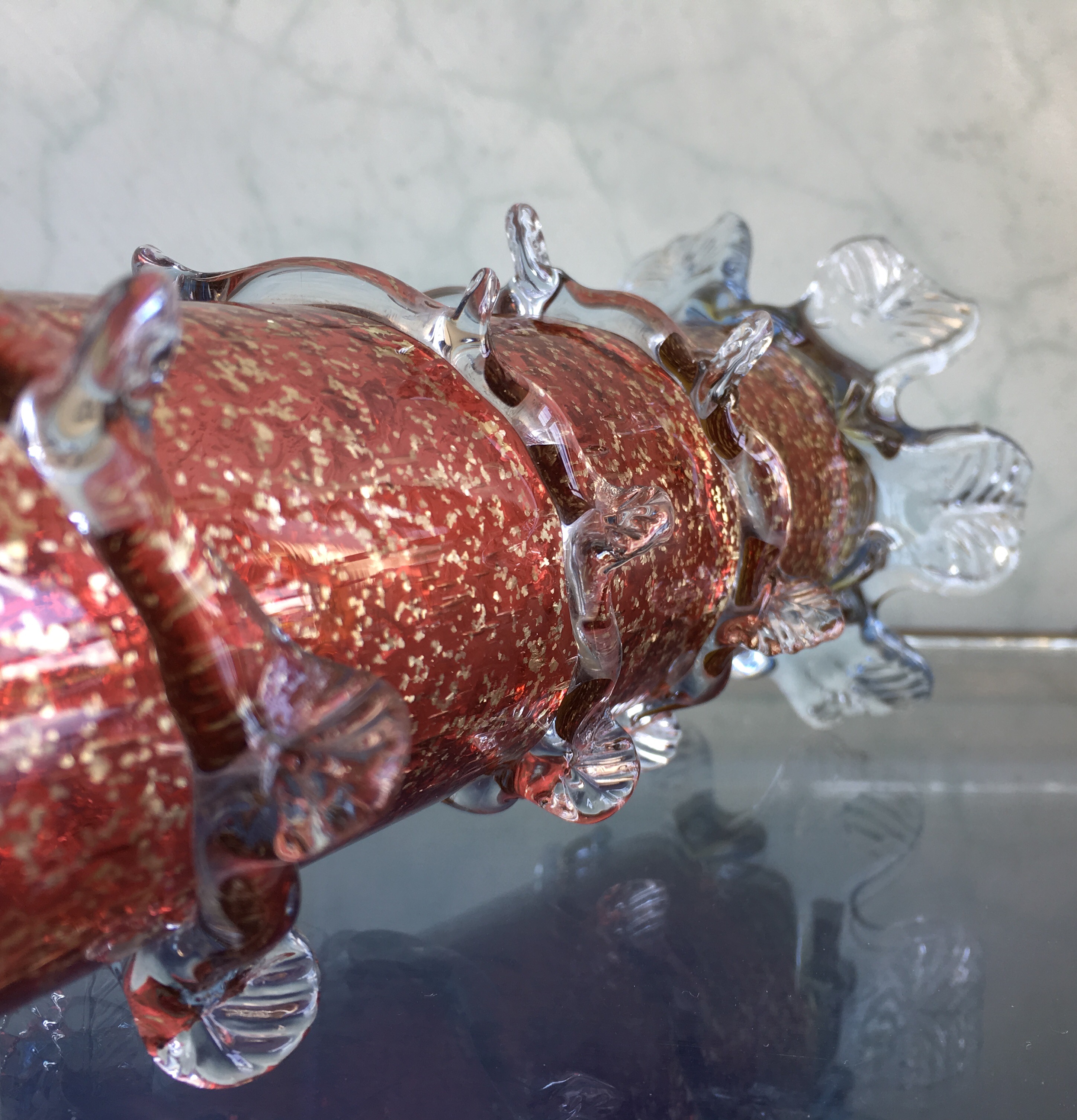 Tall cylinder ruby vase with gold inclusions, c. 1890 | Moorabool ...