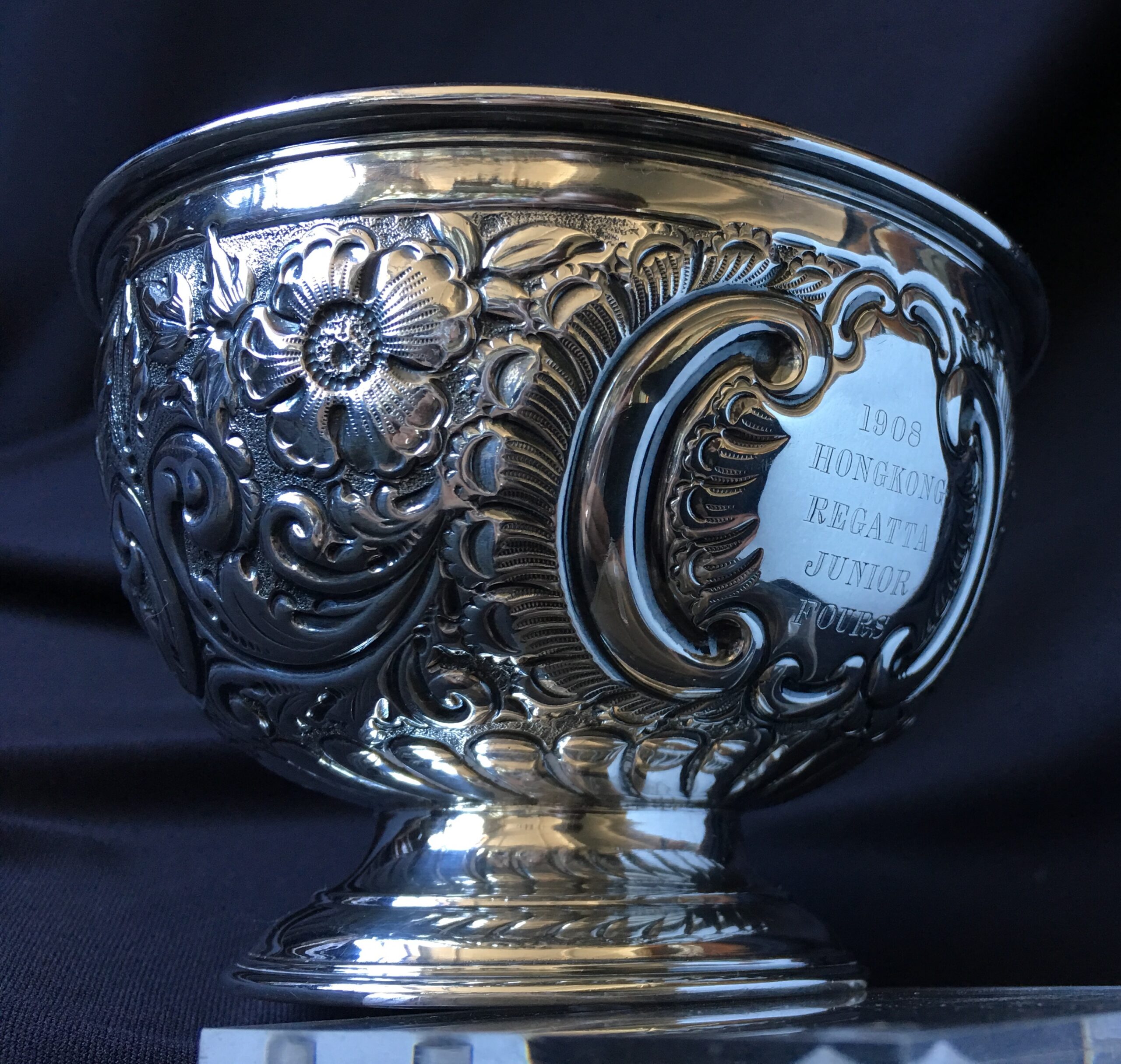 Sterling Silver trophy bowl, Hong Kong rowing 1908, Sheffield 1907-0