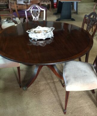 Large round mahogany table, French circa 1830-0