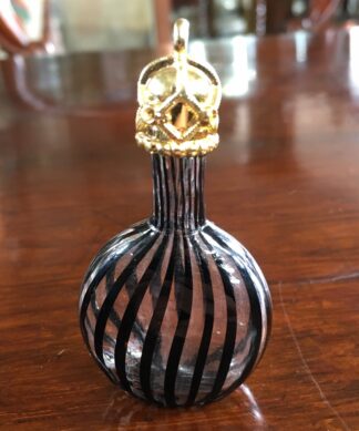 Striped glass perfume bottle, 20th century-0