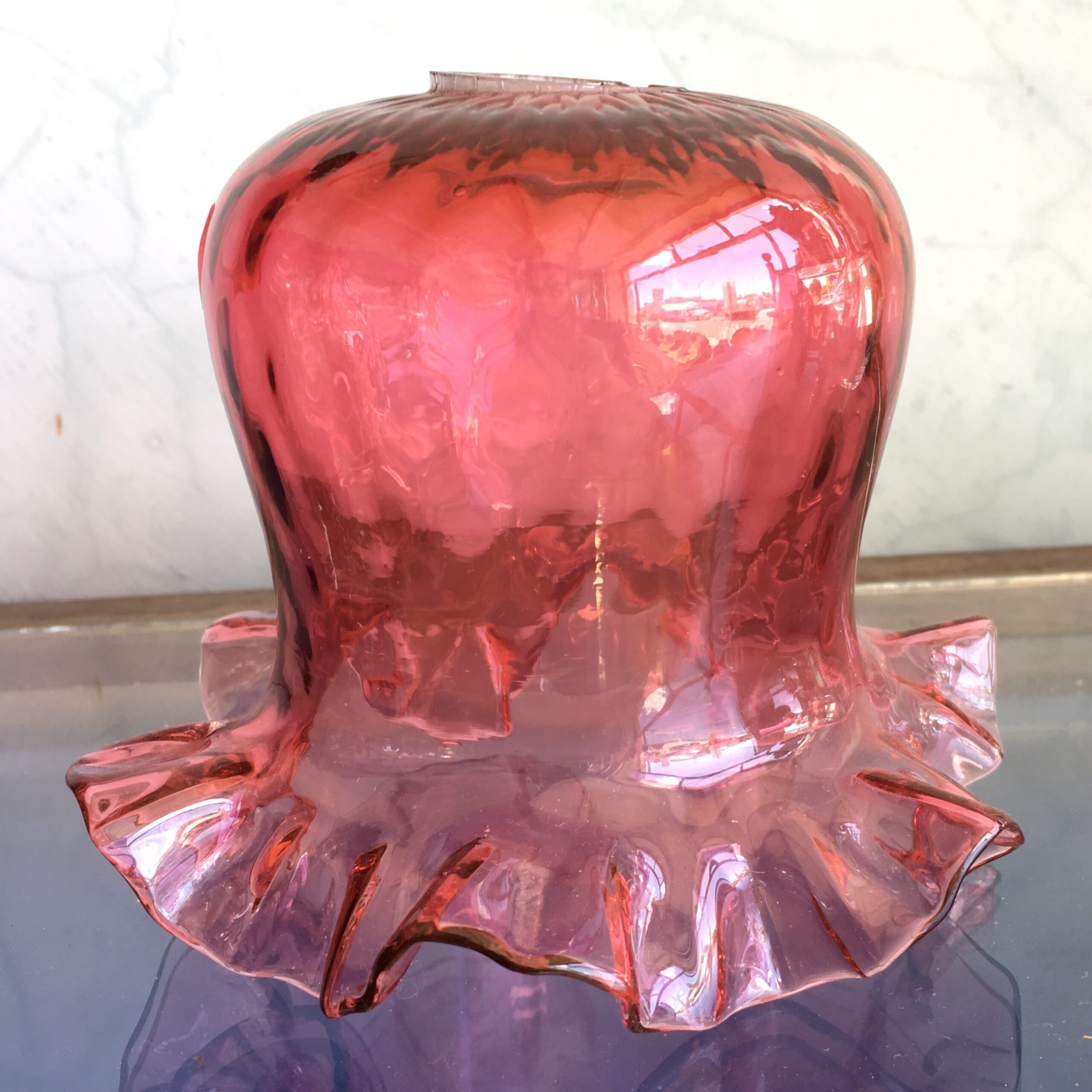 Edwardian ruby glass shade, c. 1910 -0