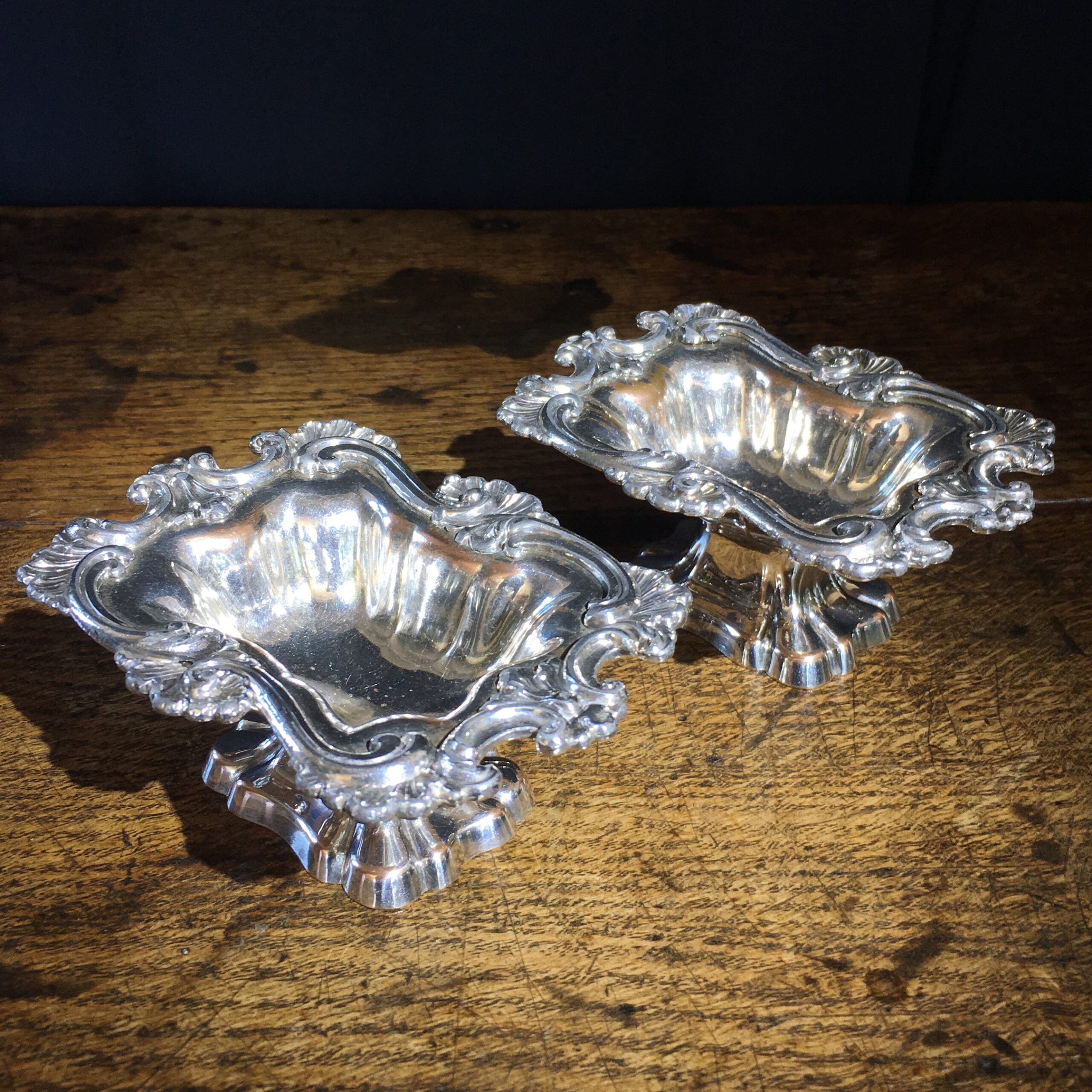 Pair of Old Sheffield Plate salts, c. 1825 -0