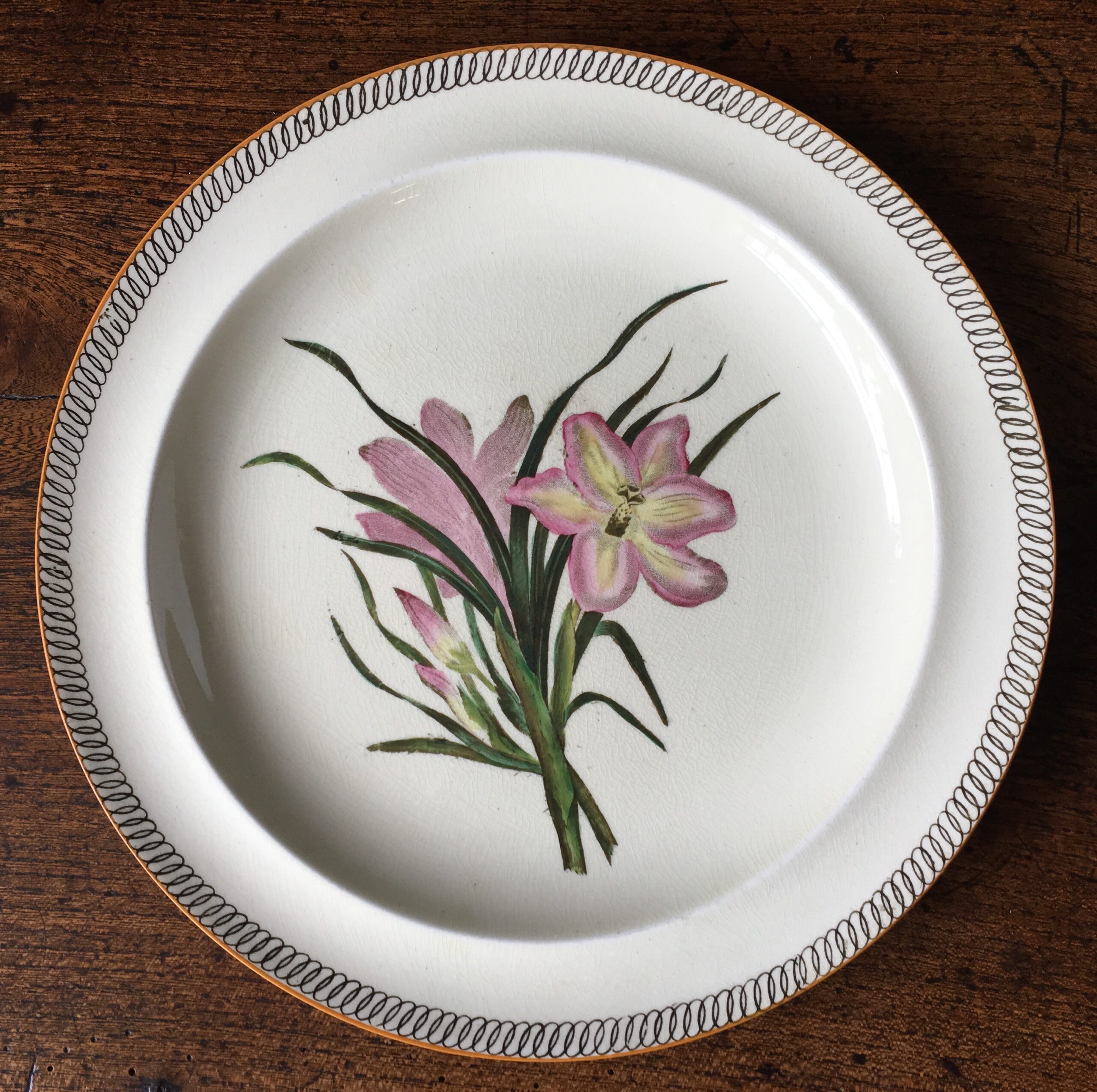 Wedgwood Creamware plate, botanical prints, c. 1880-0