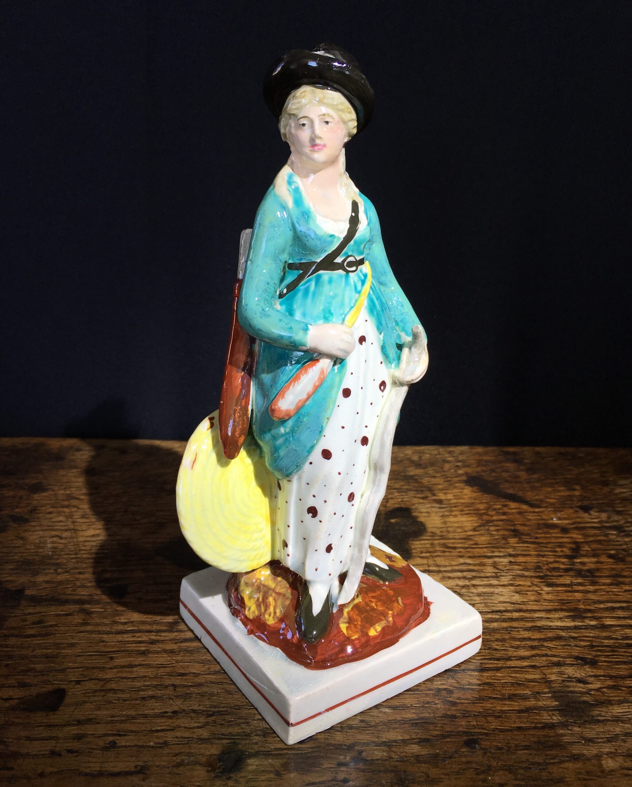 Early Staffordshire ‘archery’ lady figure, C. 1815-0