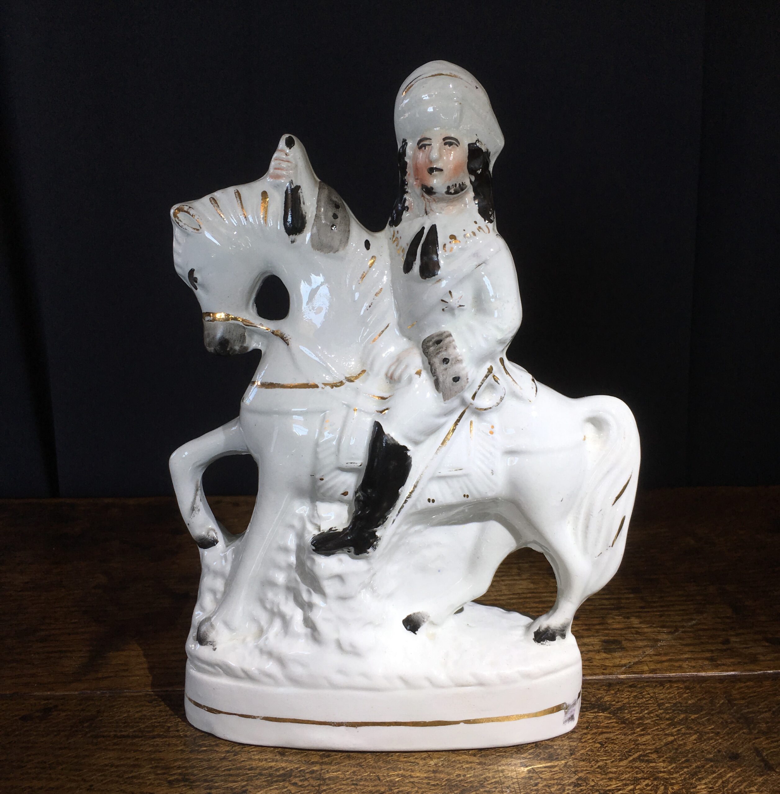 Staffordshire horseback figure, William III, c. 1870-0