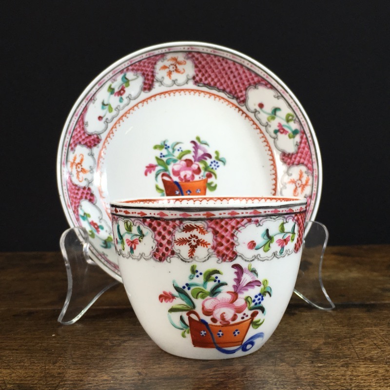 New Hall cup & saucer, pattern 746, c. 1800. -0