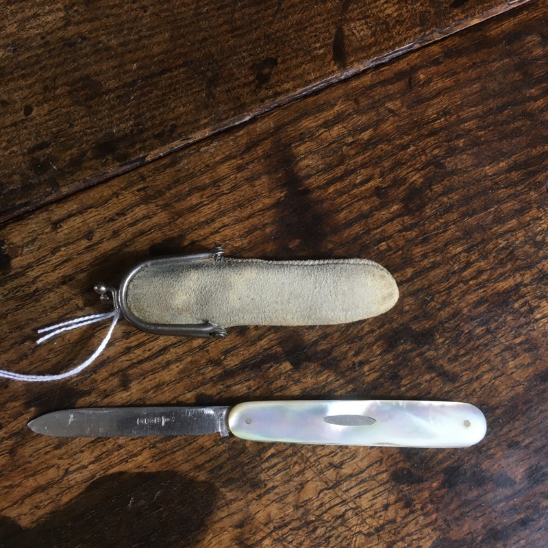 Sterling Silver & Mother of Pearl folding knife, Sheffield 1911-0