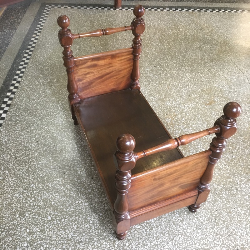 Rare English mahogany dolls bed, c. 1875 -0