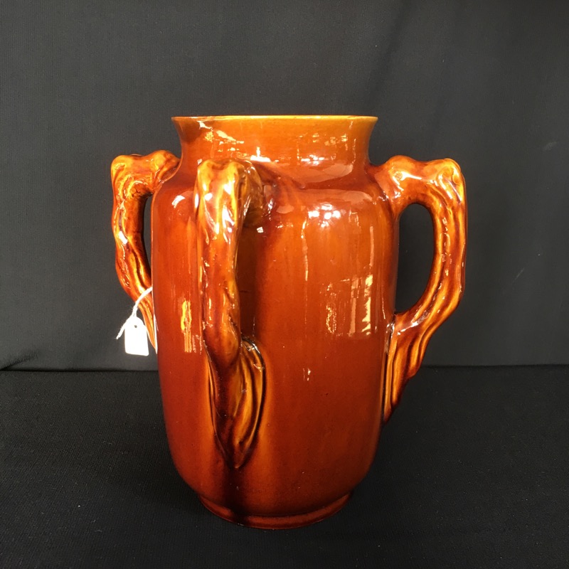 Large pottery vase, four handles modelled as branches, c. 1920 -0