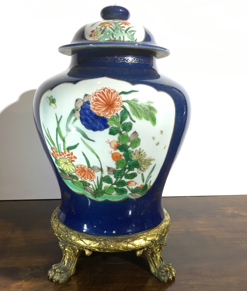 Sampson of Paris ormolu mounted vase & cover, in the Chinese manner, c.1880-0