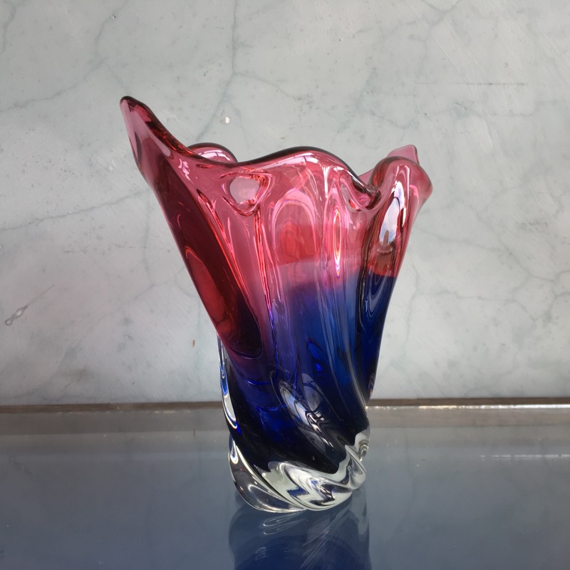 Murano Glass vase, red & blue, mid 20th century – Moorabool Antiques ...