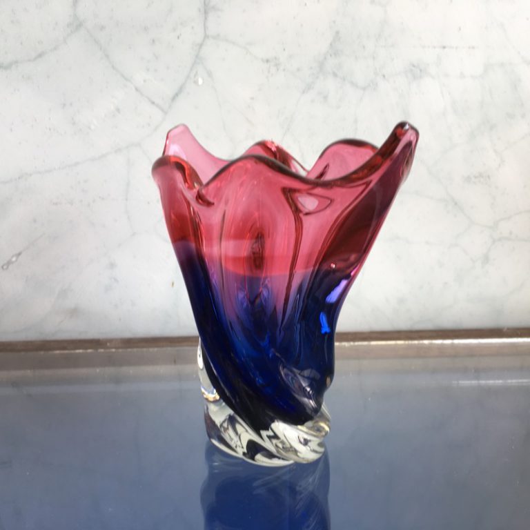 Murano Glass vase, red & blue, mid 20th century – Moorabool Antiques ...