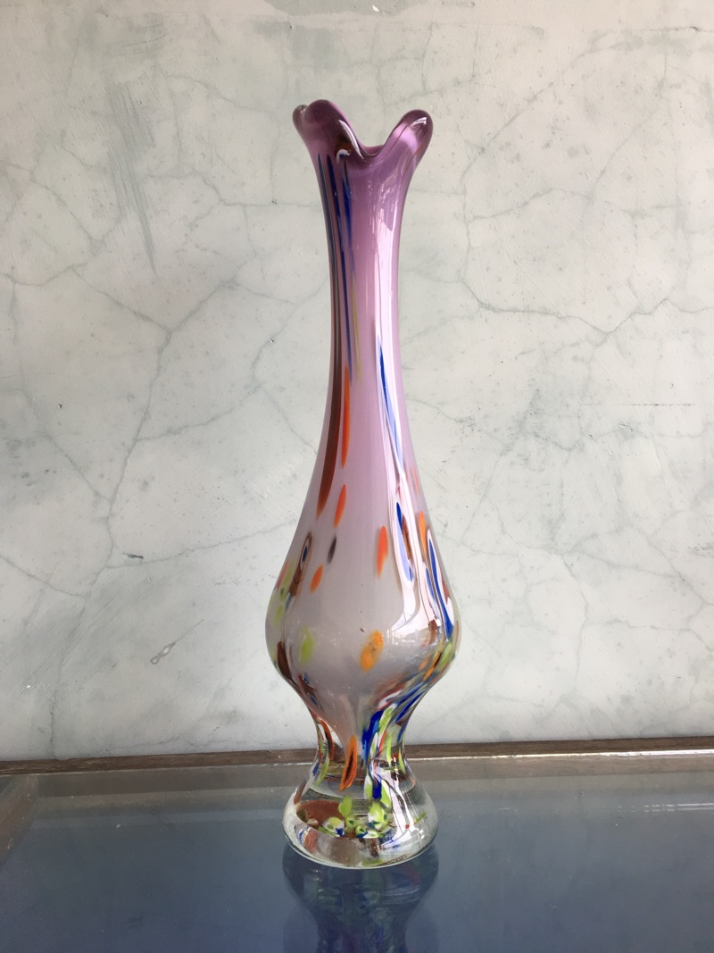 Large Murano Glass Vase Multi Colour Mid 20th Century Moorabool Antiques Galleries