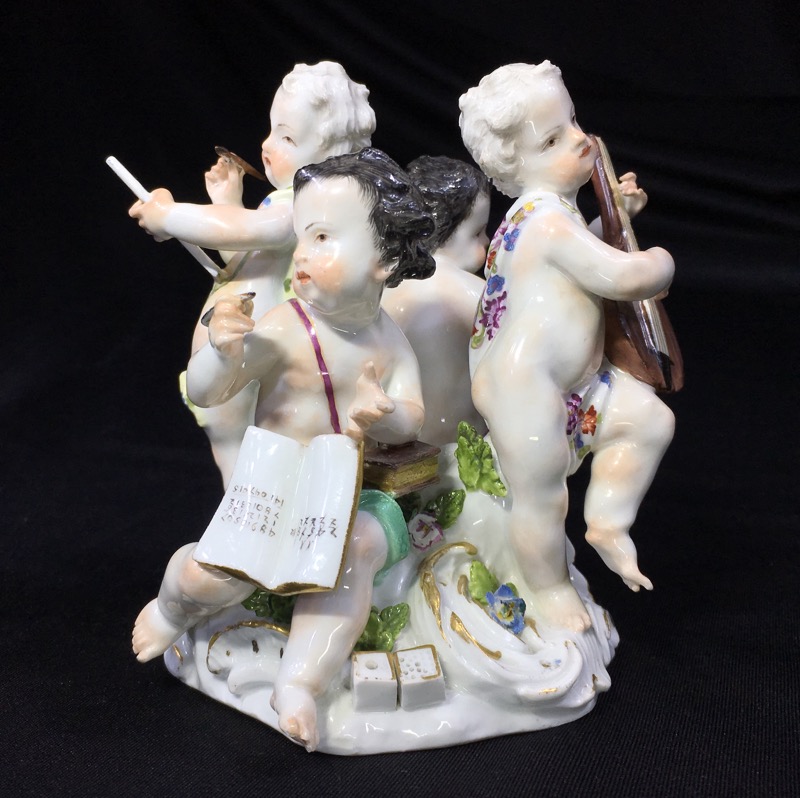 Meissen group, four children representing 'The Arts', c. 1755-0