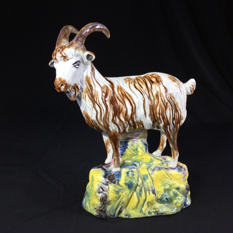 Wheildon type Creamware model of a goat, 19th century -0