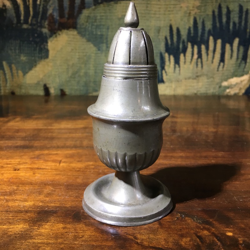 Pewter sugar sifter, c. 1800-0