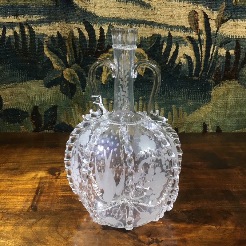 Dutch Glass Twin Handled Decanter Circa 1880 Moorabool Antiques Galleries