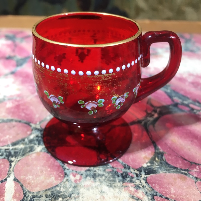 Small Moser ruby punch glass, c. 1930-0