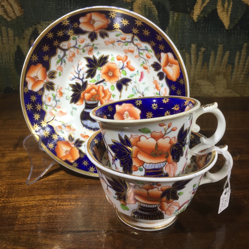 Ridgway trio in Imari colours, pattern 286, c. 1820 -0