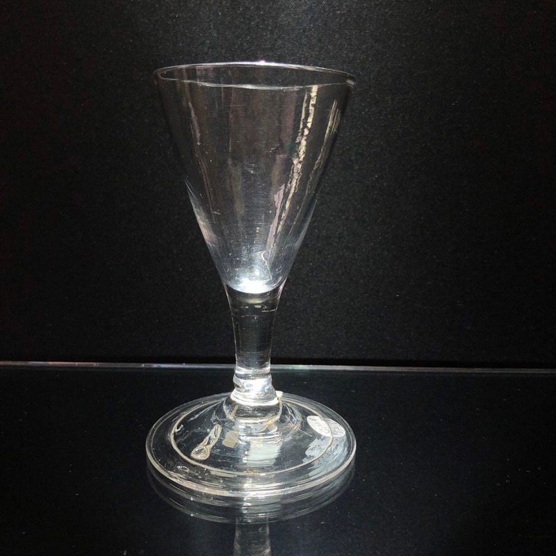 Georgian ale glass, trumpet bowl & folded foot, c.1770-0